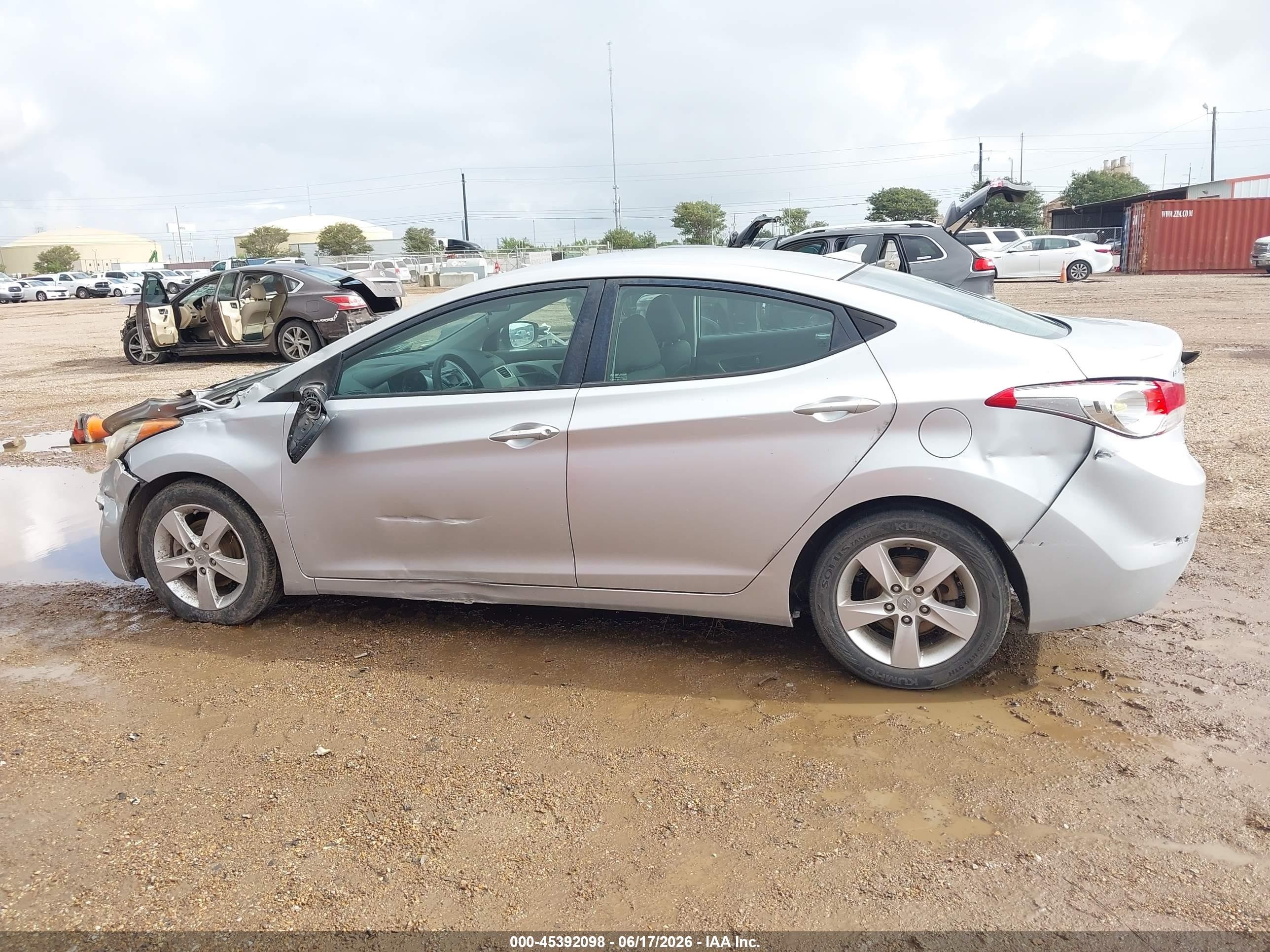 2013 Hyundai Elantra Gls Серебряный vin: 5NPDH4AE4DH287251