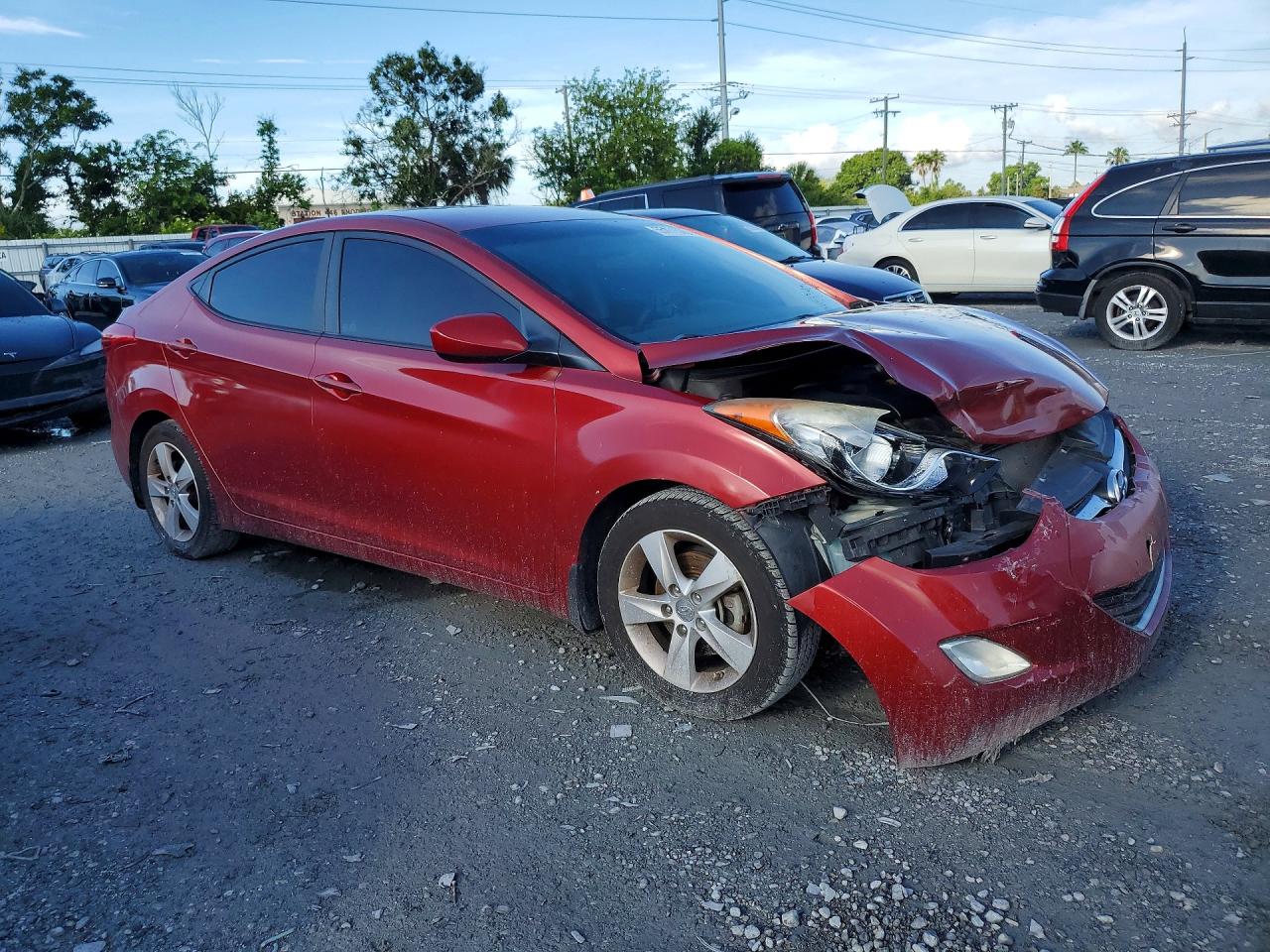 2013 Hyundai Elantra Gls Red vin: 5NPDH4AE4DH303304