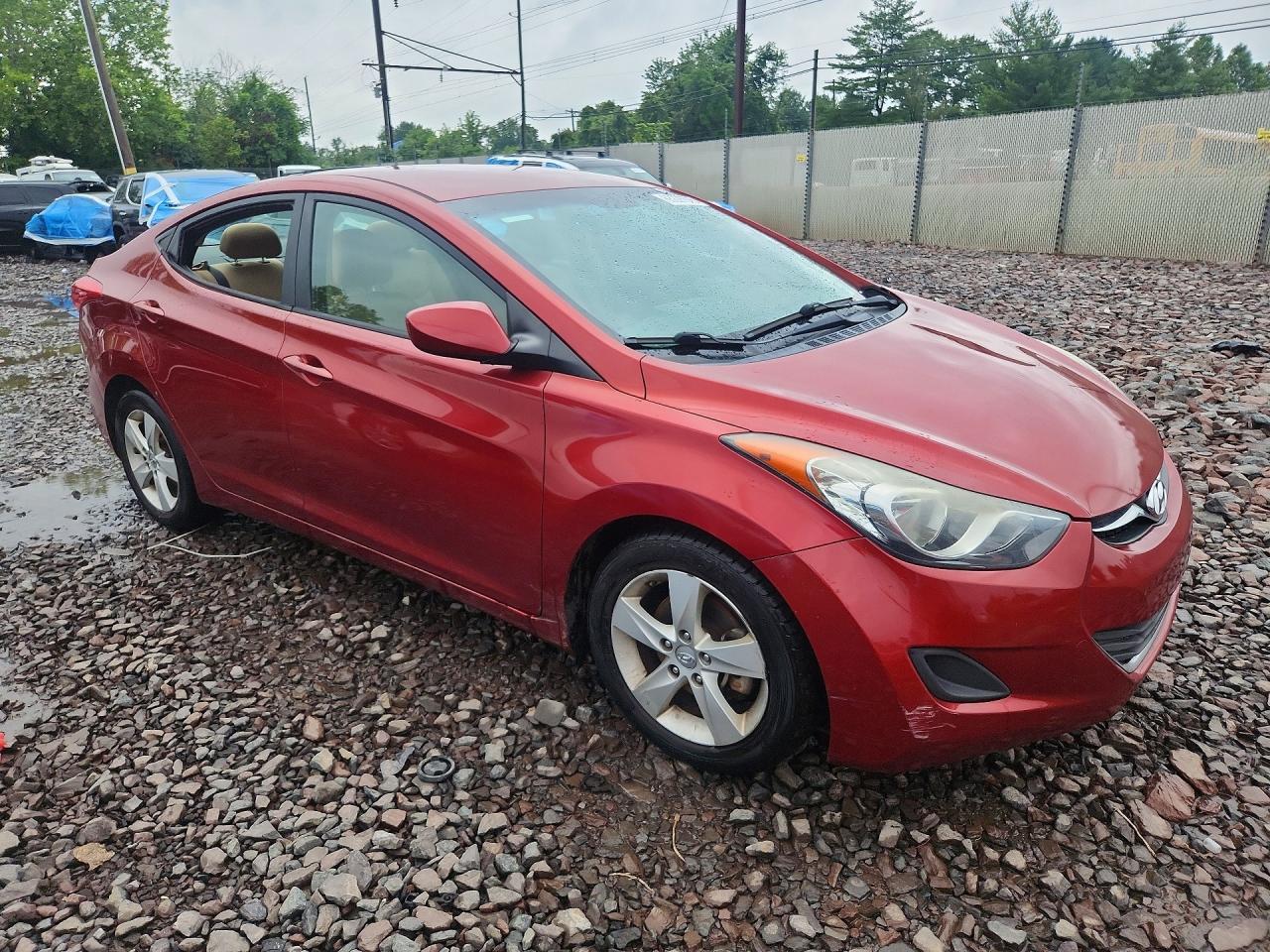2013 Hyundai Elantra Gls Red vin: 5NPDH4AE4DH303562