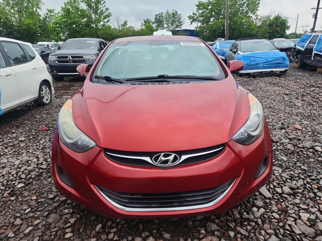 2013 Hyundai Elantra Gls Red vin: 5NPDH4AE4DH303562