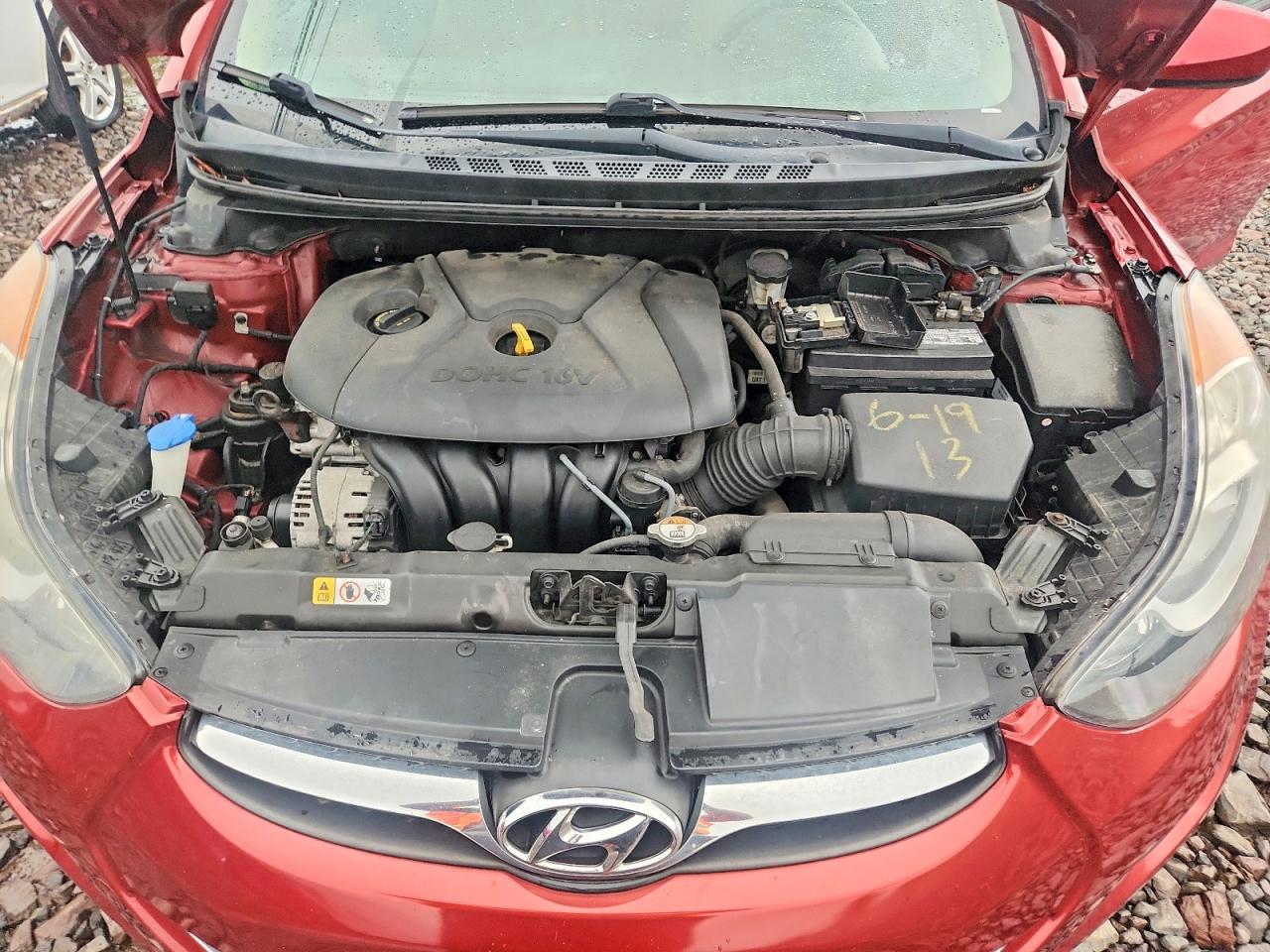 2013 Hyundai Elantra Gls Red vin: 5NPDH4AE4DH303562