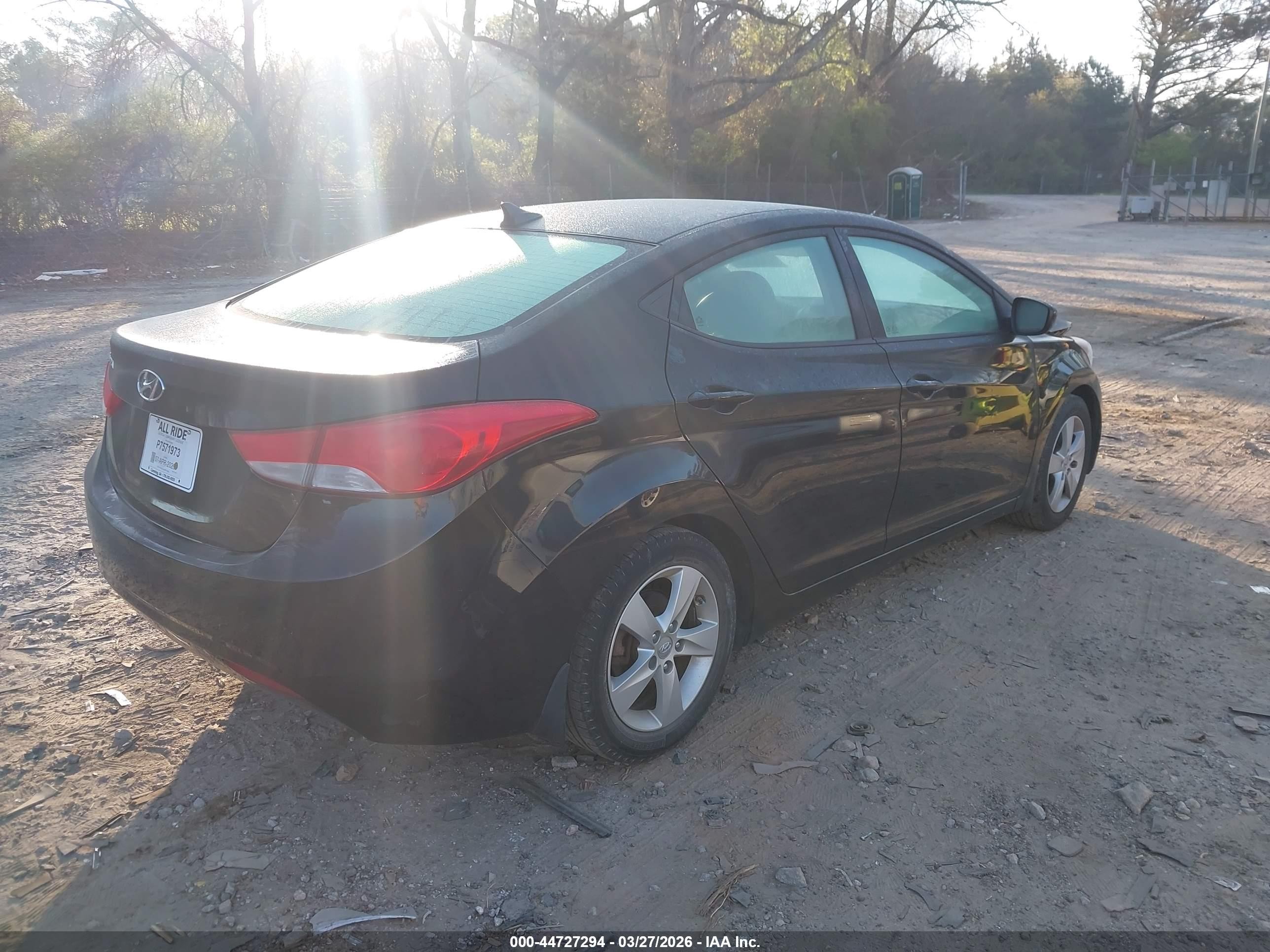 2013 Hyundai Elantra Gls Black vin: 5NPDH4AE4DH304081