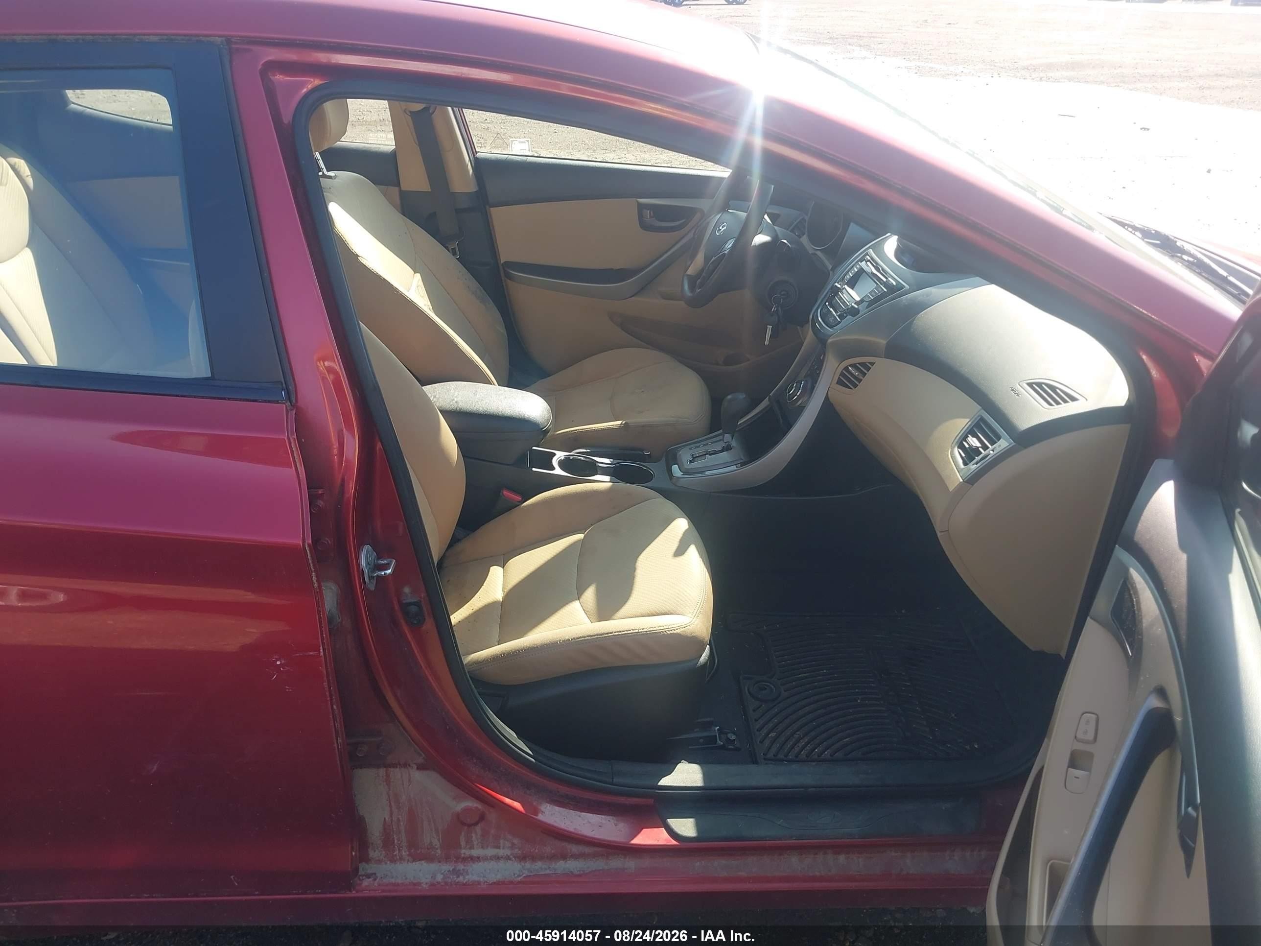 2013 Hyundai Elantra Gls Red vin: 5NPDH4AE4DH320913