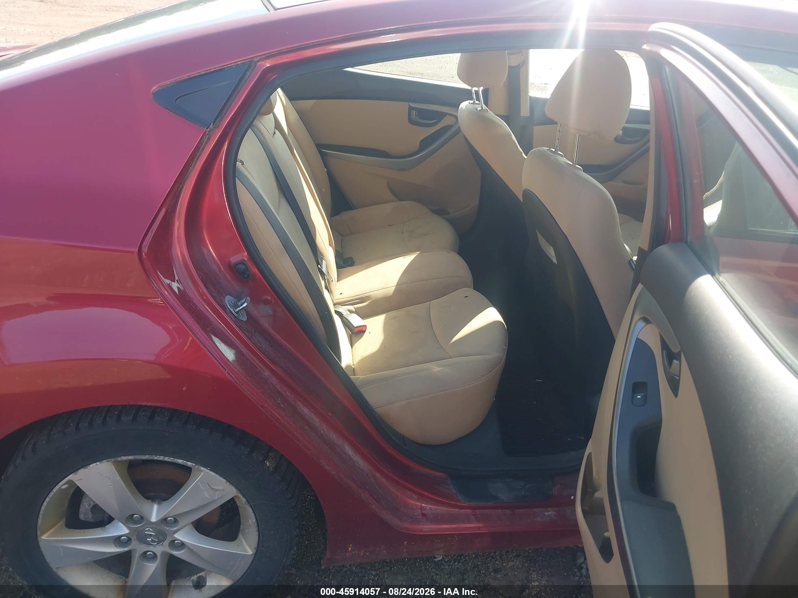 2013 Hyundai Elantra Gls Red vin: 5NPDH4AE4DH320913