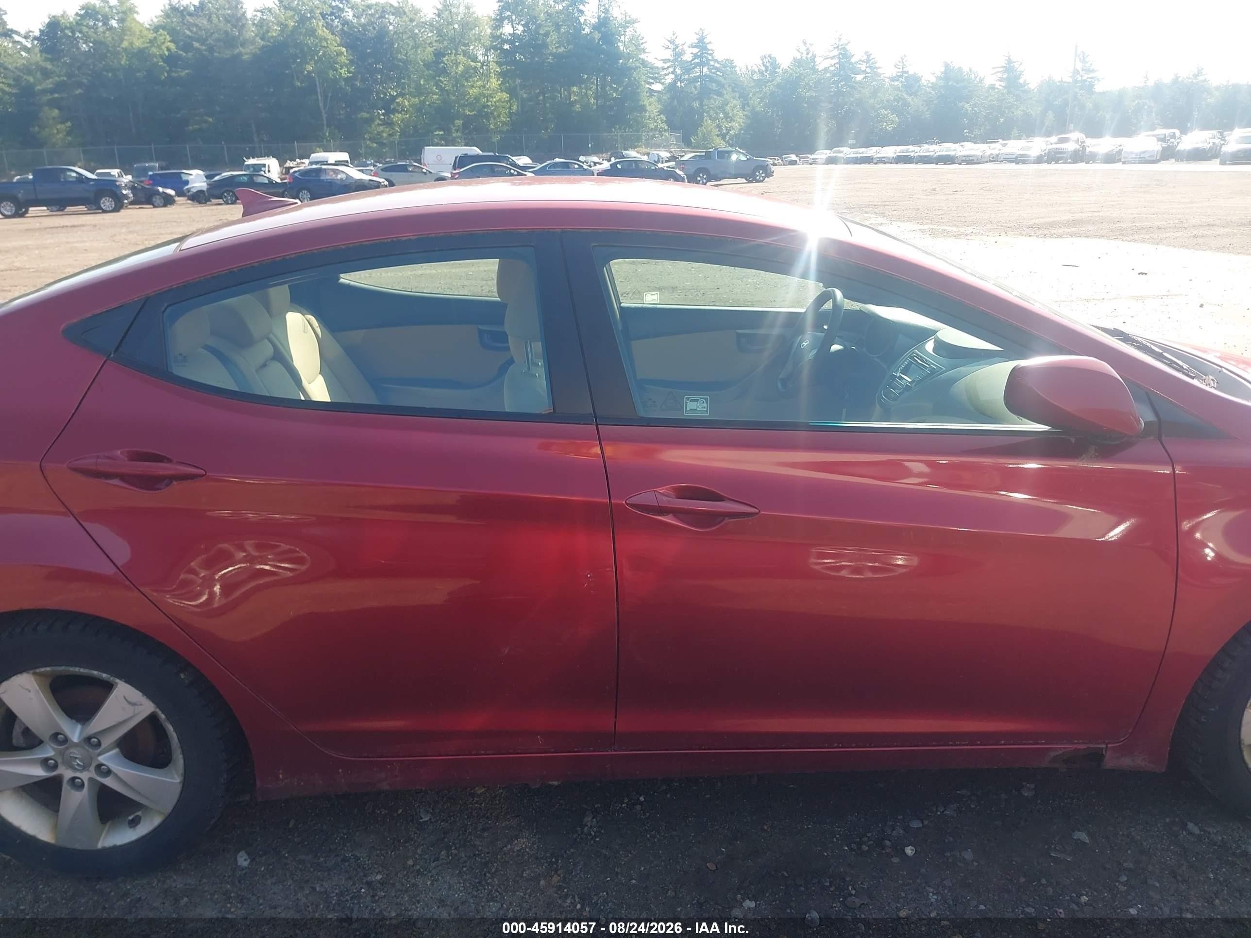 2013 Hyundai Elantra Gls Red vin: 5NPDH4AE4DH320913