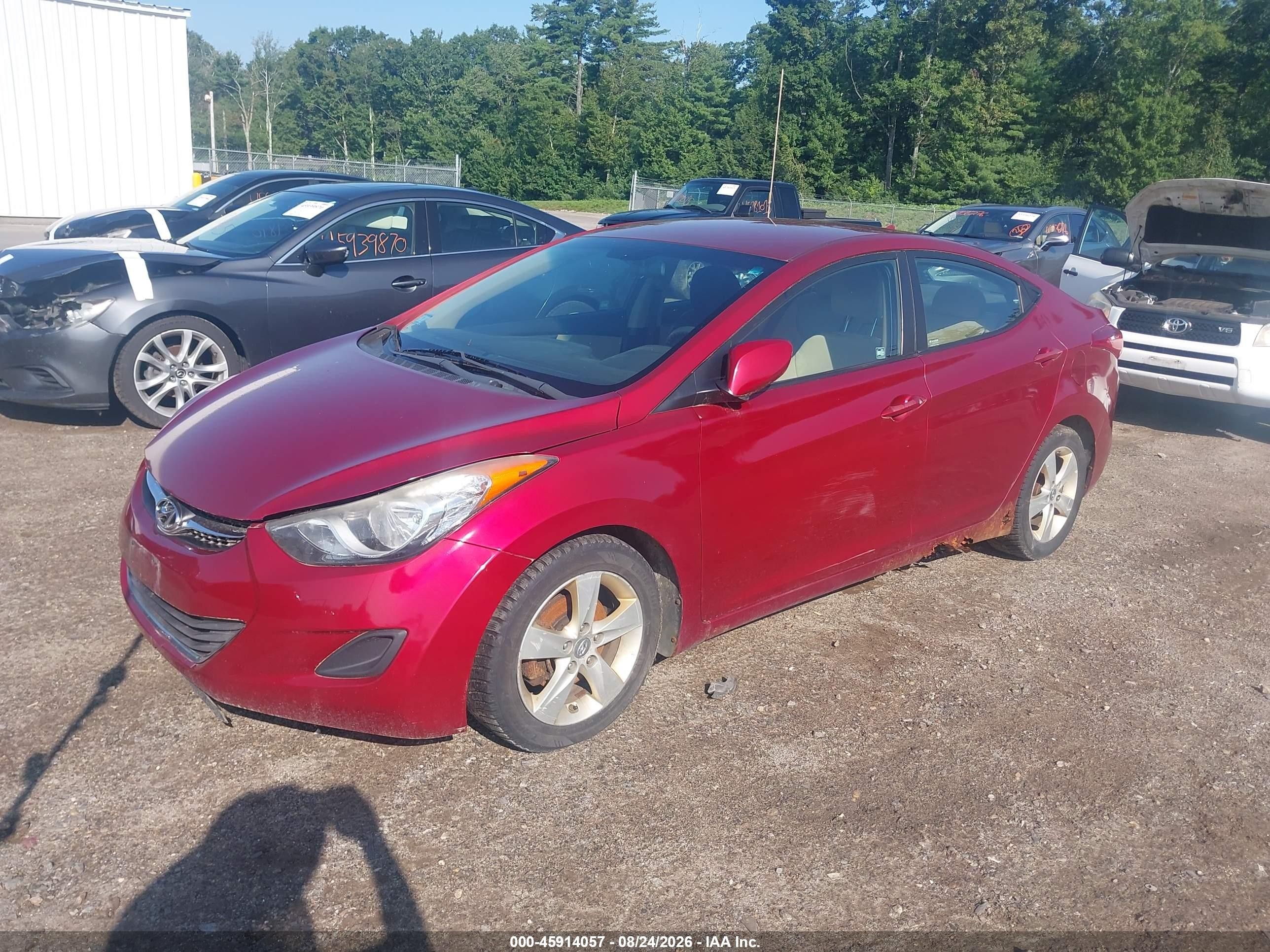 2013 Hyundai Elantra Gls Red vin: 5NPDH4AE4DH320913