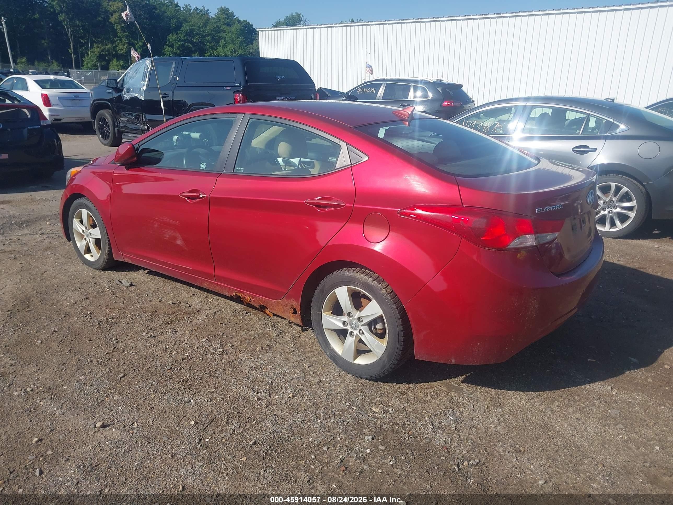 2013 Hyundai Elantra Gls Red vin: 5NPDH4AE4DH320913