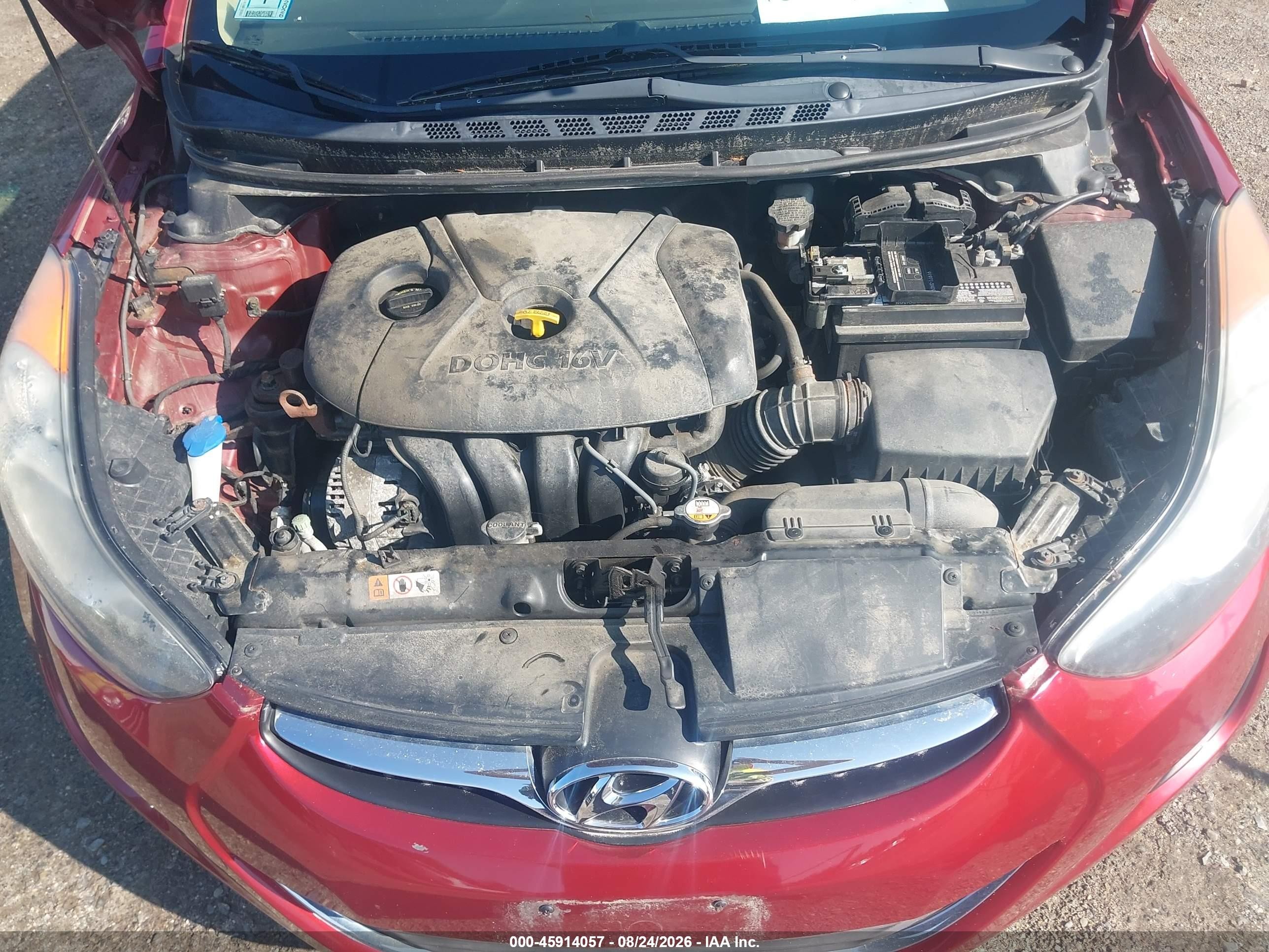 2013 Hyundai Elantra Gls Red vin: 5NPDH4AE4DH320913