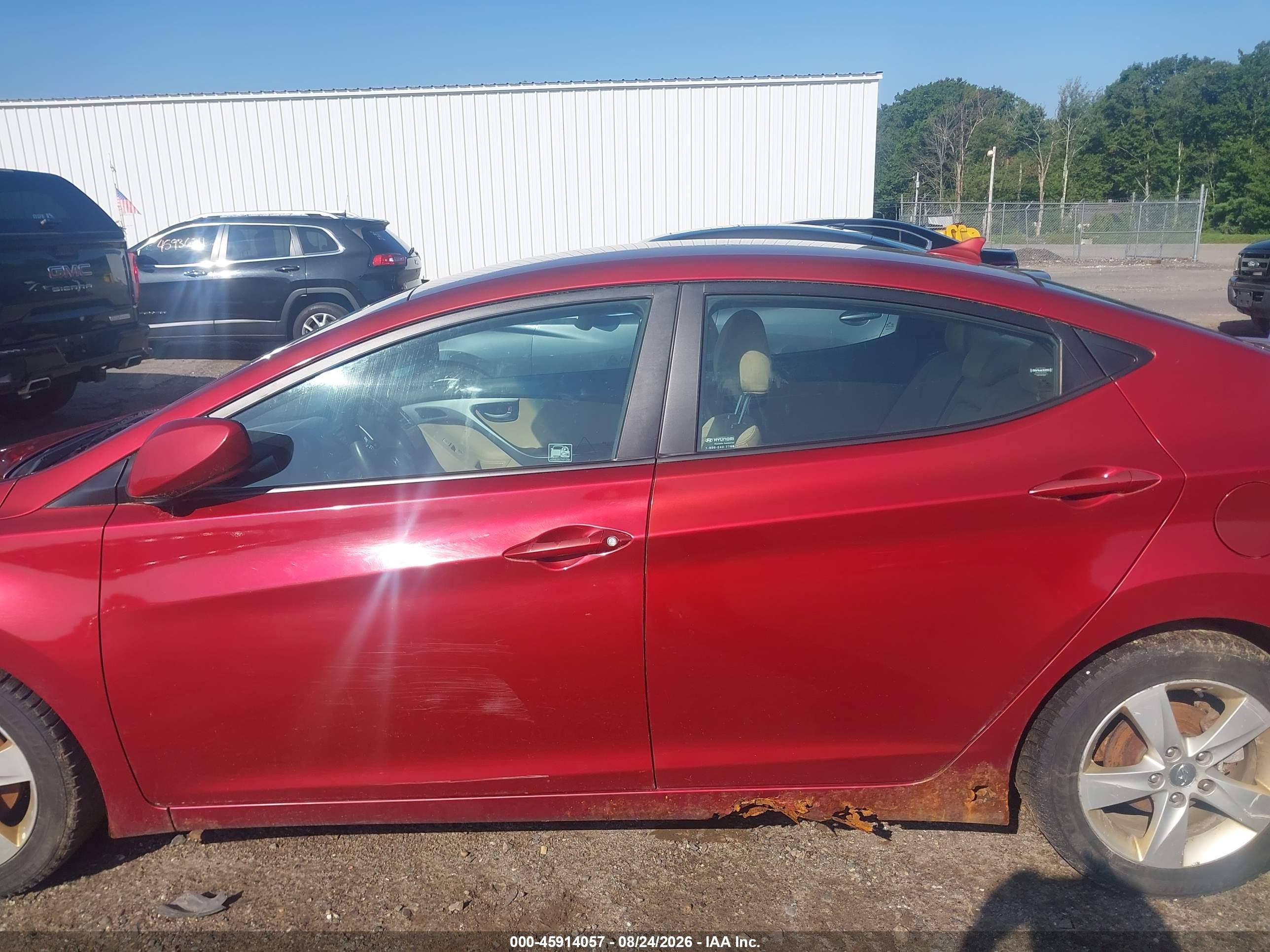 2013 Hyundai Elantra Gls Red vin: 5NPDH4AE4DH320913