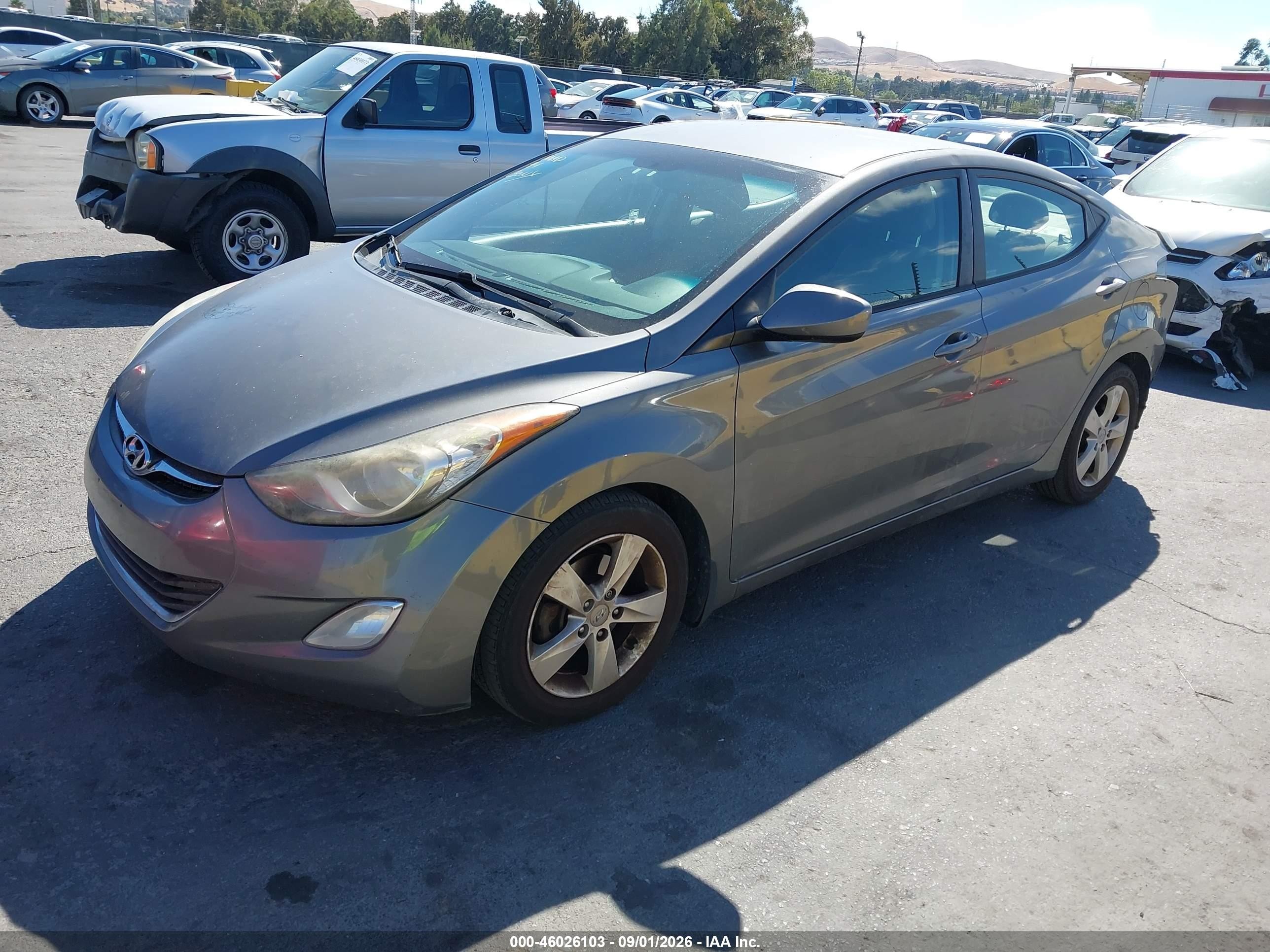 2013 Hyundai Elantra Gls Gray vin: 5NPDH4AE4DH327652