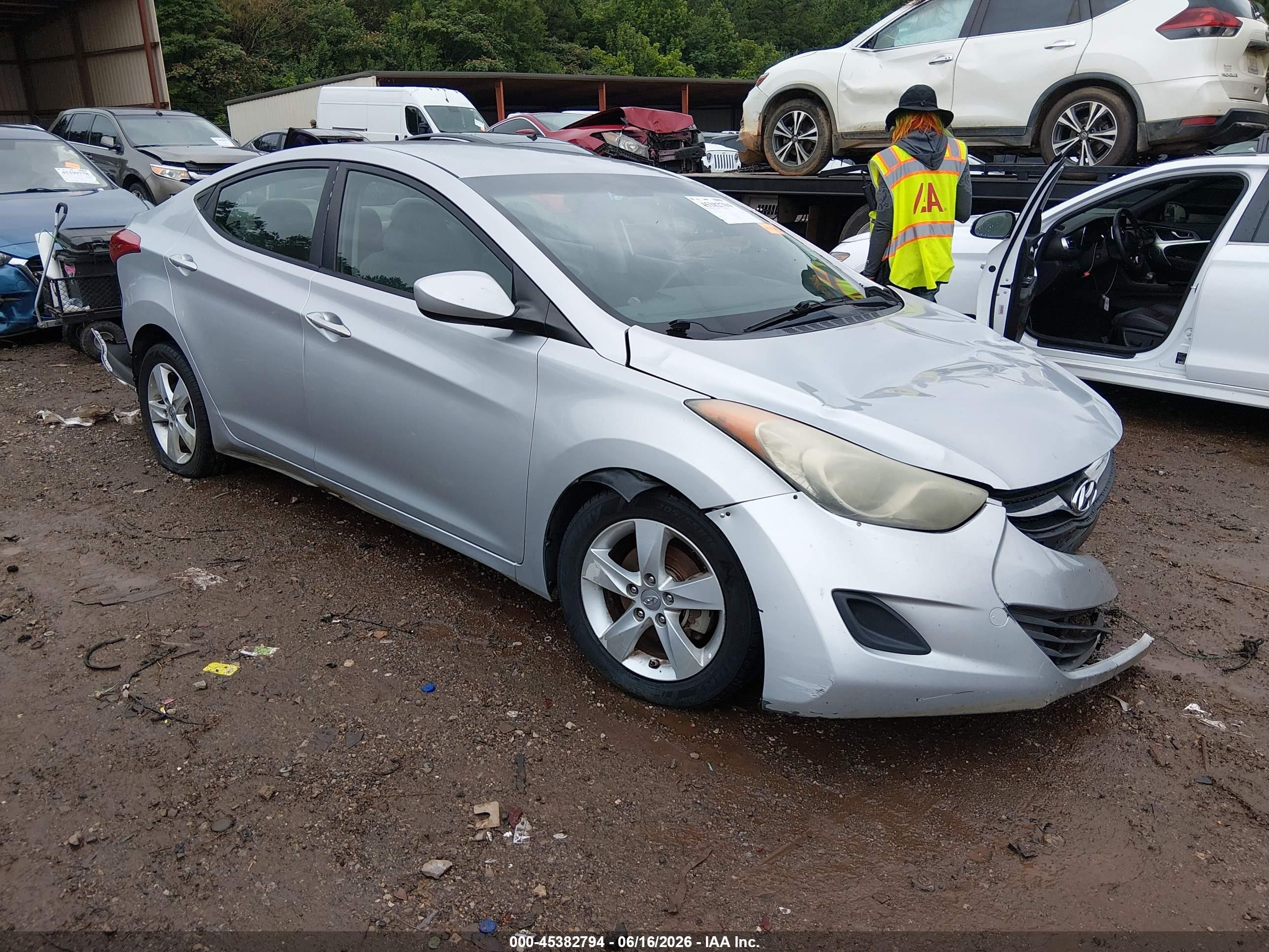 2013 Hyundai Elantra Gls Gray vin: 5NPDH4AE4DH339686