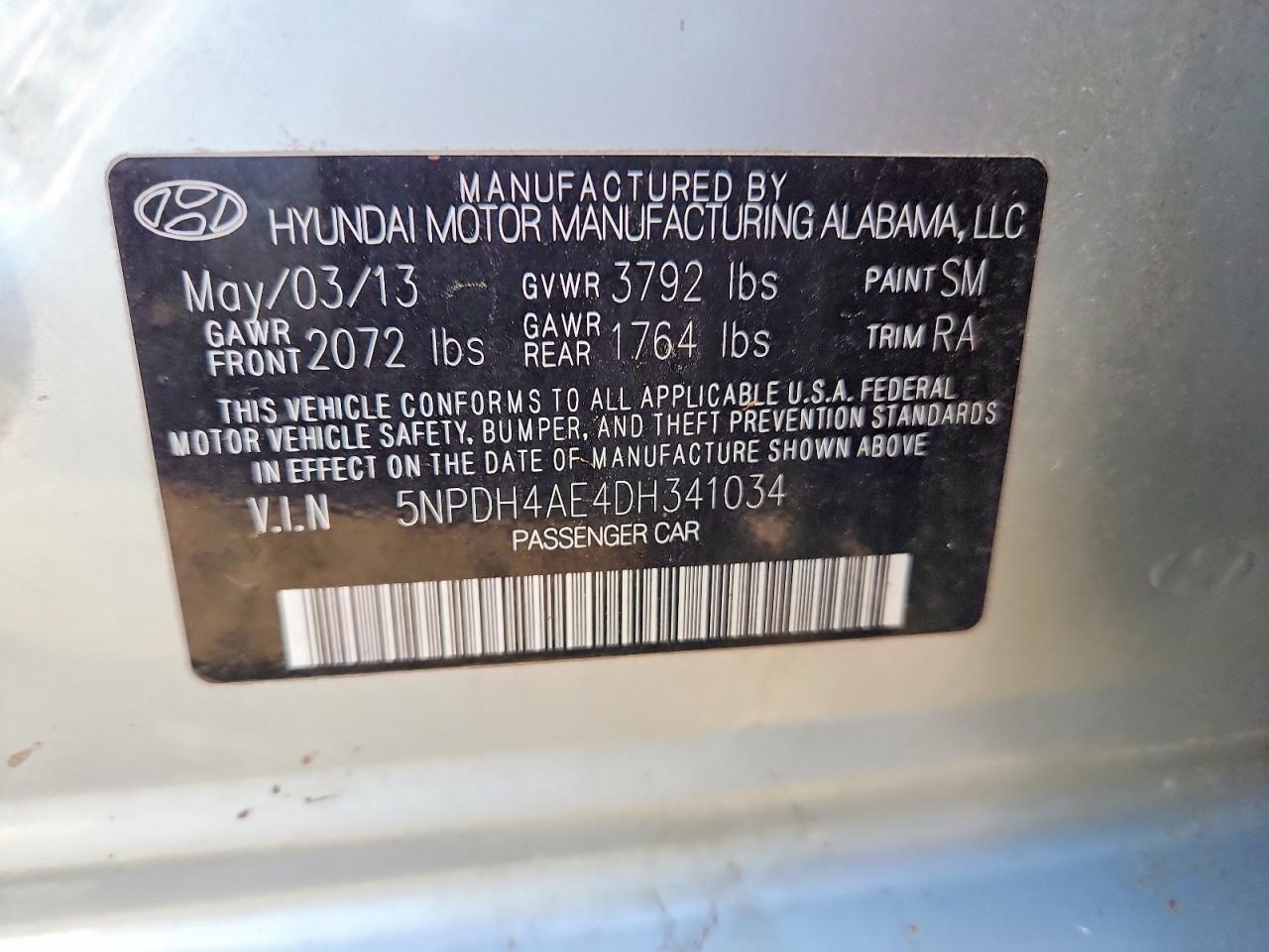 2013 Hyundai Elantra Gls Silver vin: 5NPDH4AE4DH341034