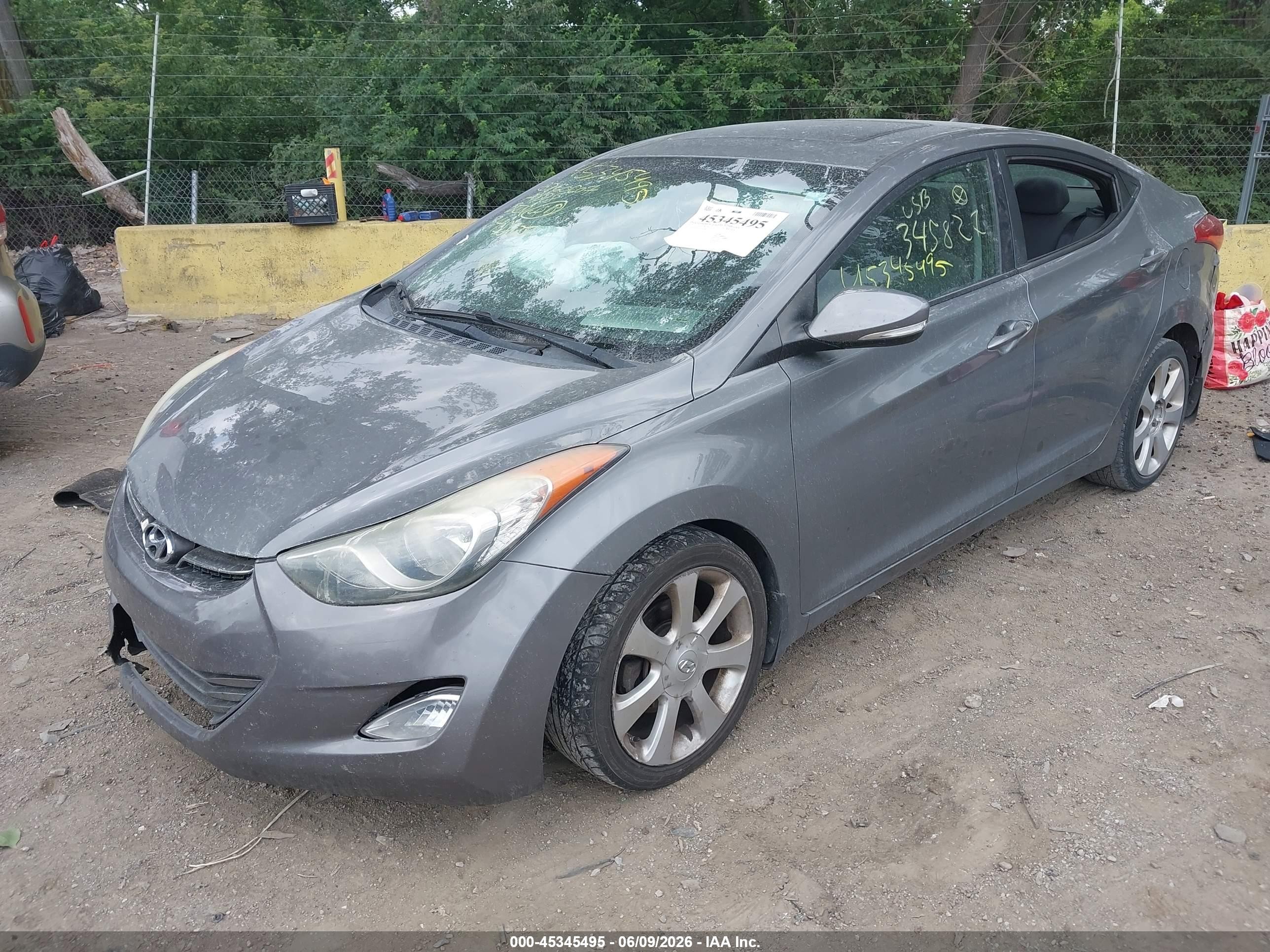 2013 Hyundai Elantra Limited Gray vin: 5NPDH4AE4DH345827