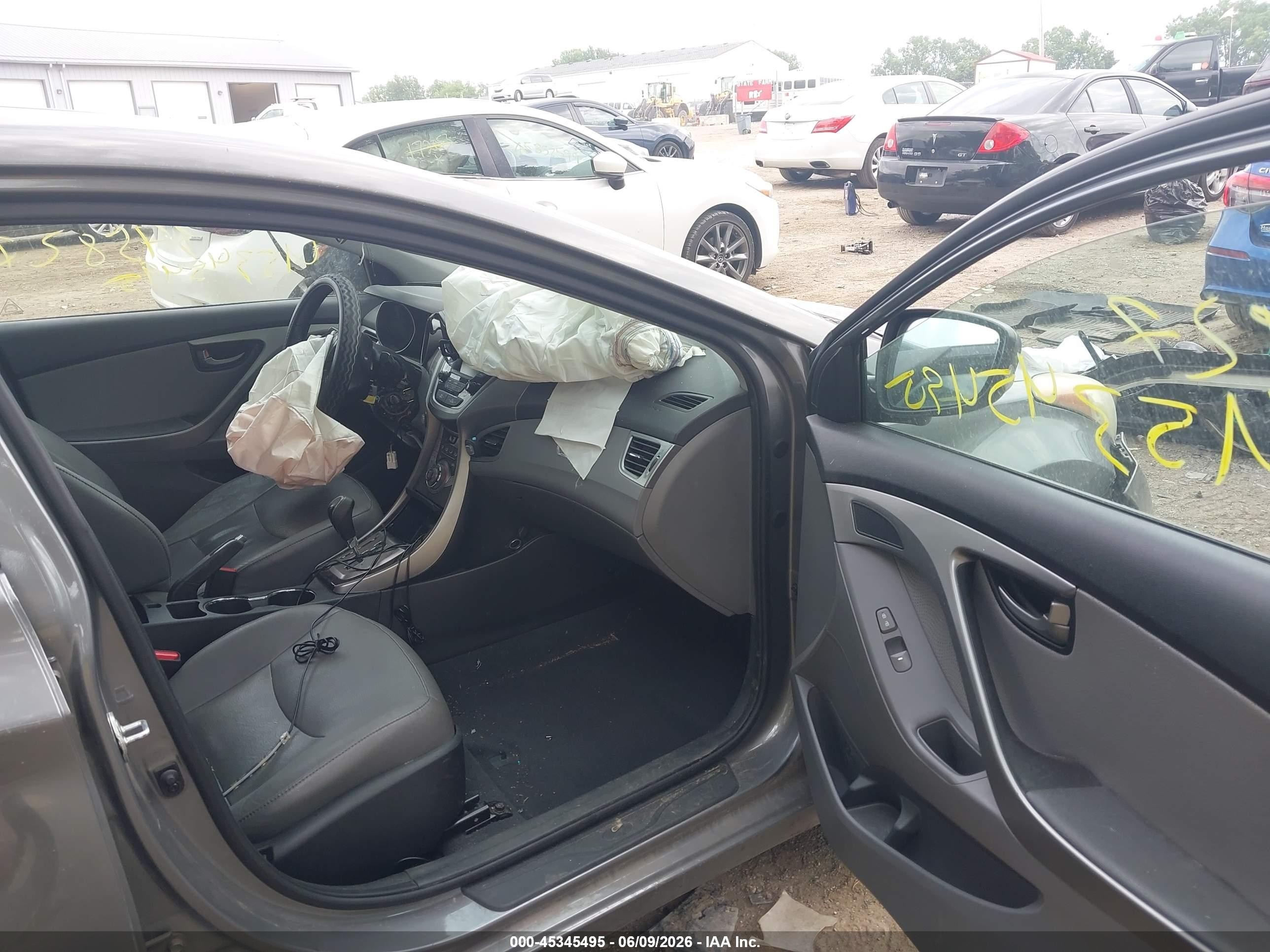 2013 Hyundai Elantra Limited Gray vin: 5NPDH4AE4DH345827
