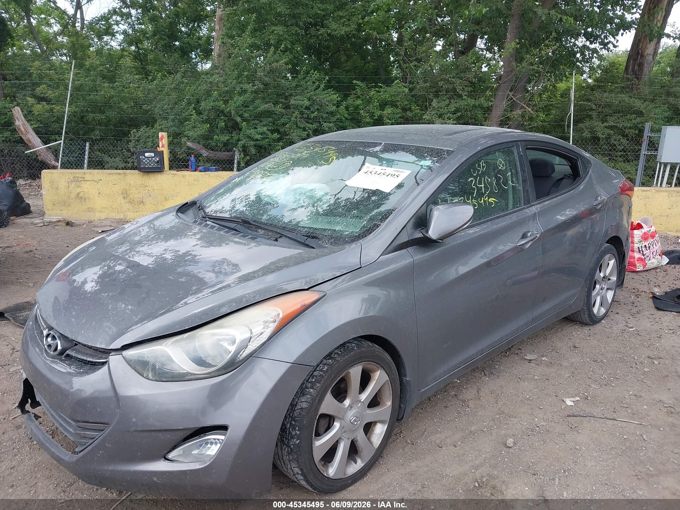 2013 Hyundai Elantra Limited Gray vin: 5NPDH4AE4DH345827