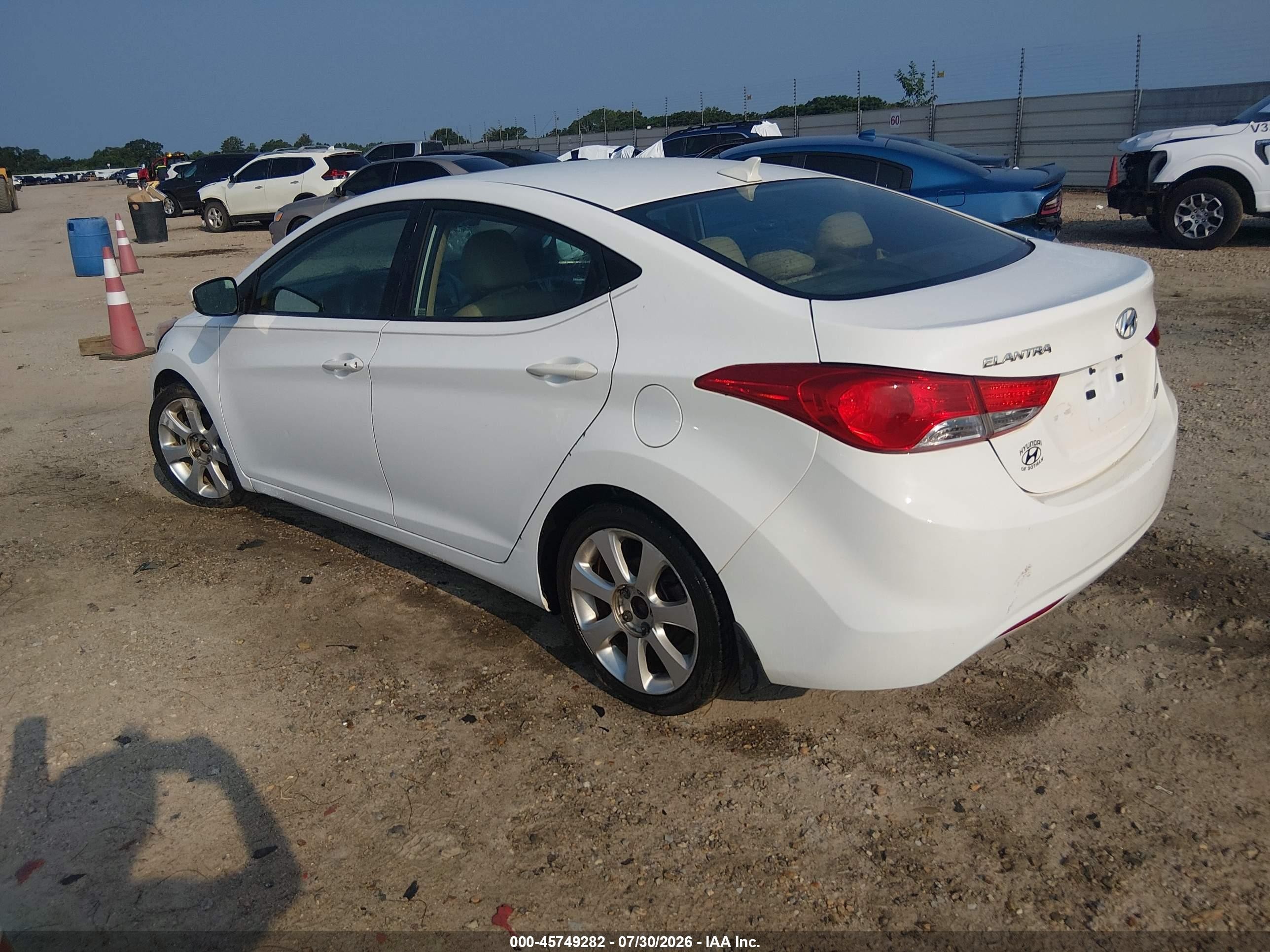 2013 Hyundai Elantra Limited White vin: 5NPDH4AE4DH347156