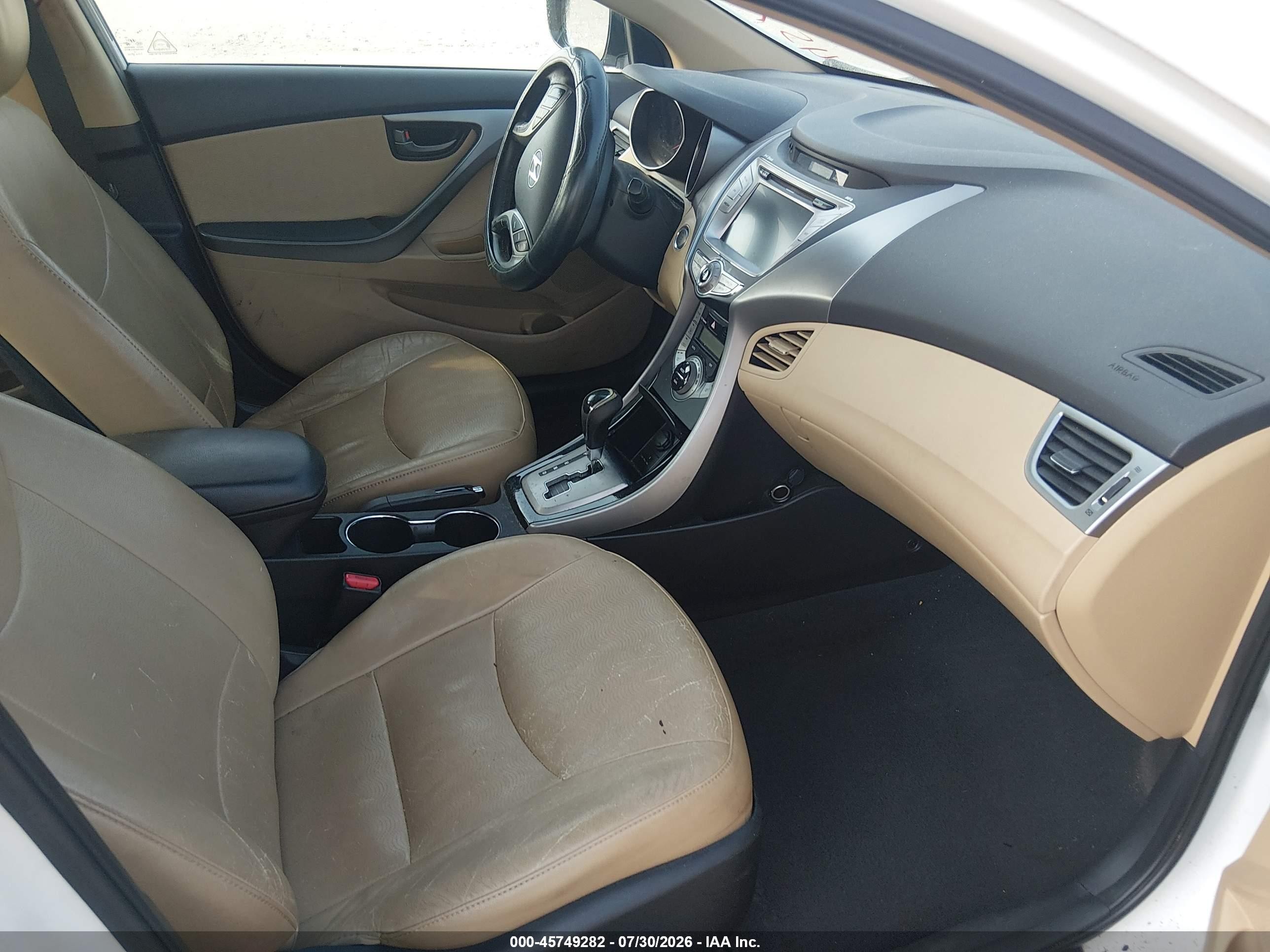 2013 Hyundai Elantra Limited White vin: 5NPDH4AE4DH347156