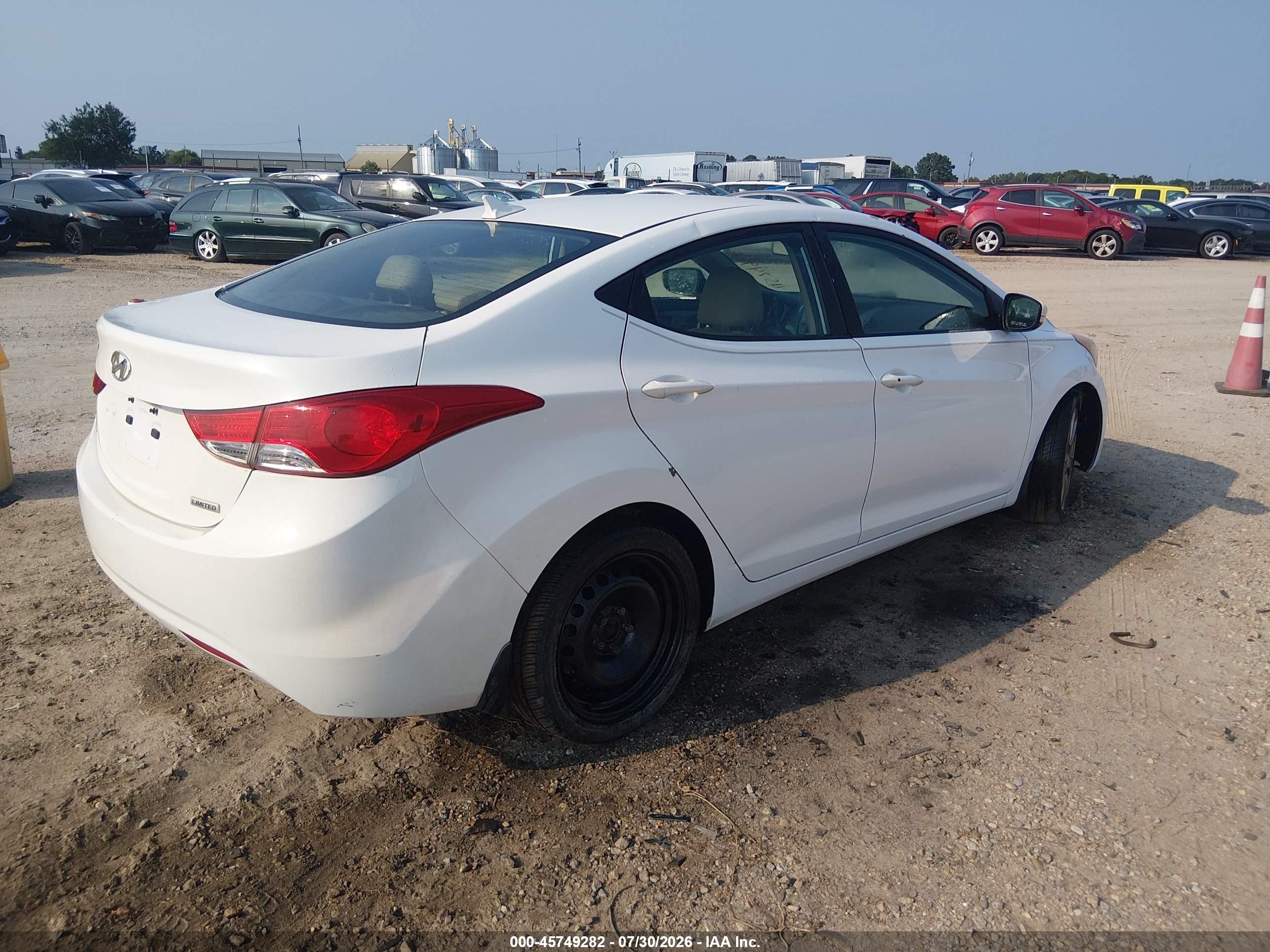 2013 Hyundai Elantra Limited White vin: 5NPDH4AE4DH347156