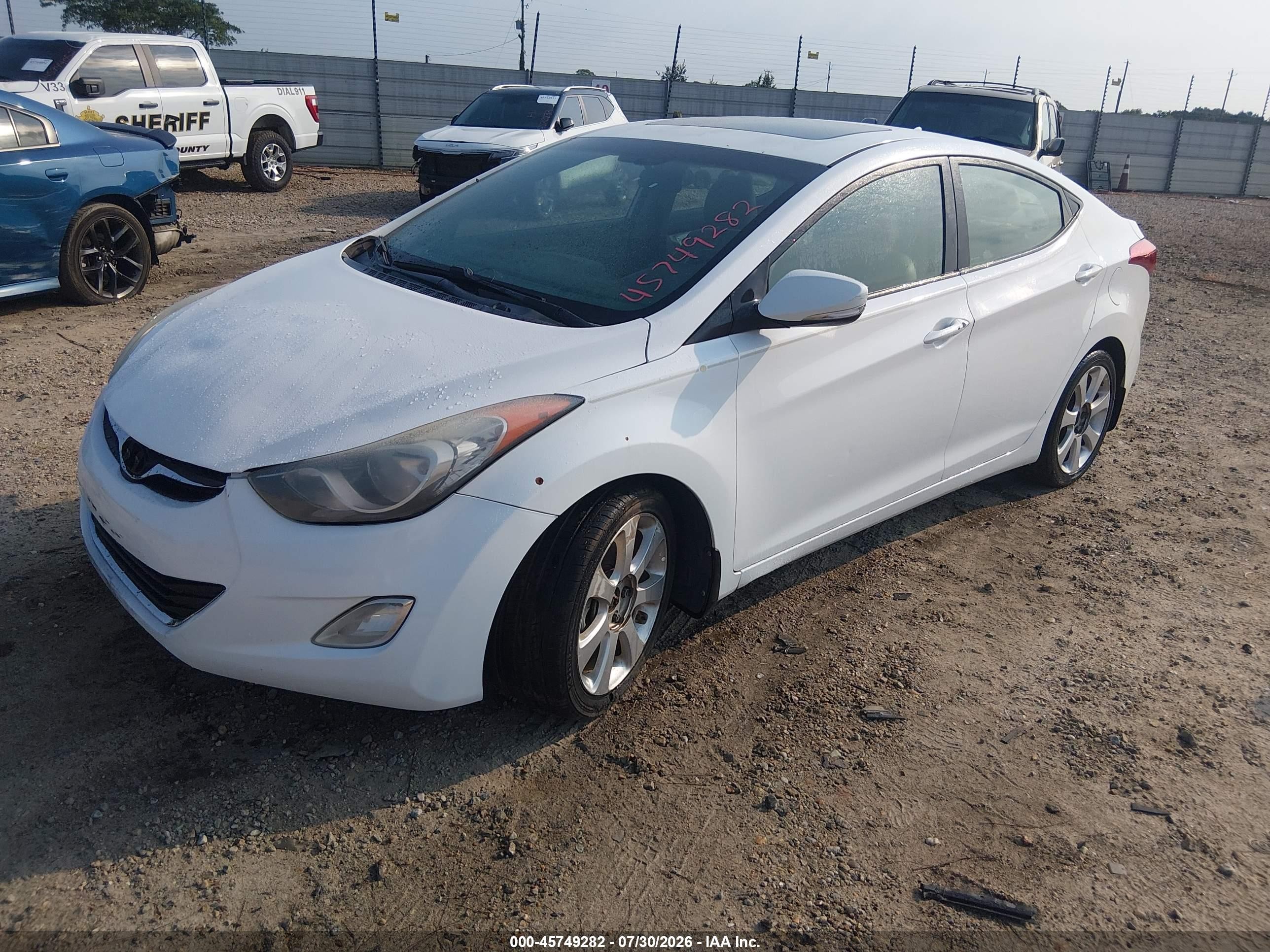 2013 Hyundai Elantra Limited White vin: 5NPDH4AE4DH347156