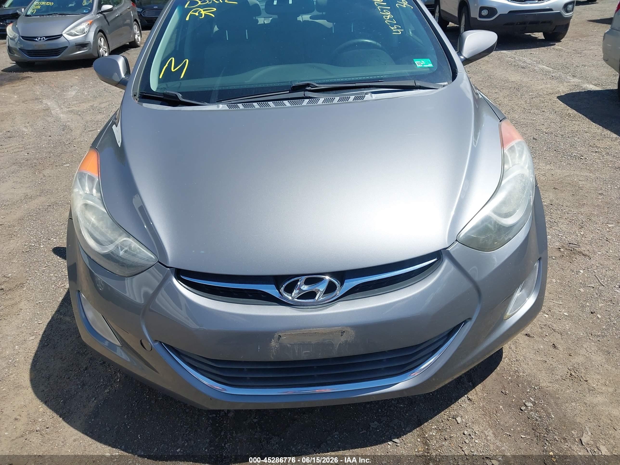 2013 Hyundai Elantra Gls Gray vin: 5NPDH4AE4DH348856