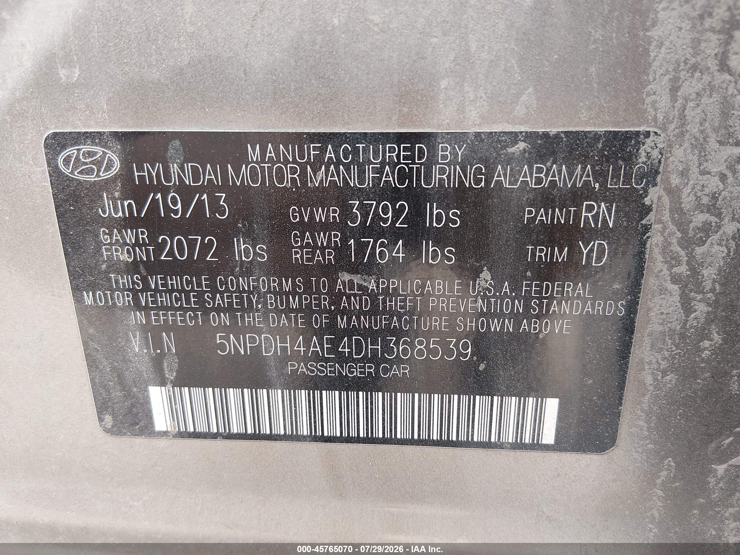 2013 Hyundai Elantra Gls Brown vin: 5NPDH4AE4DH368539