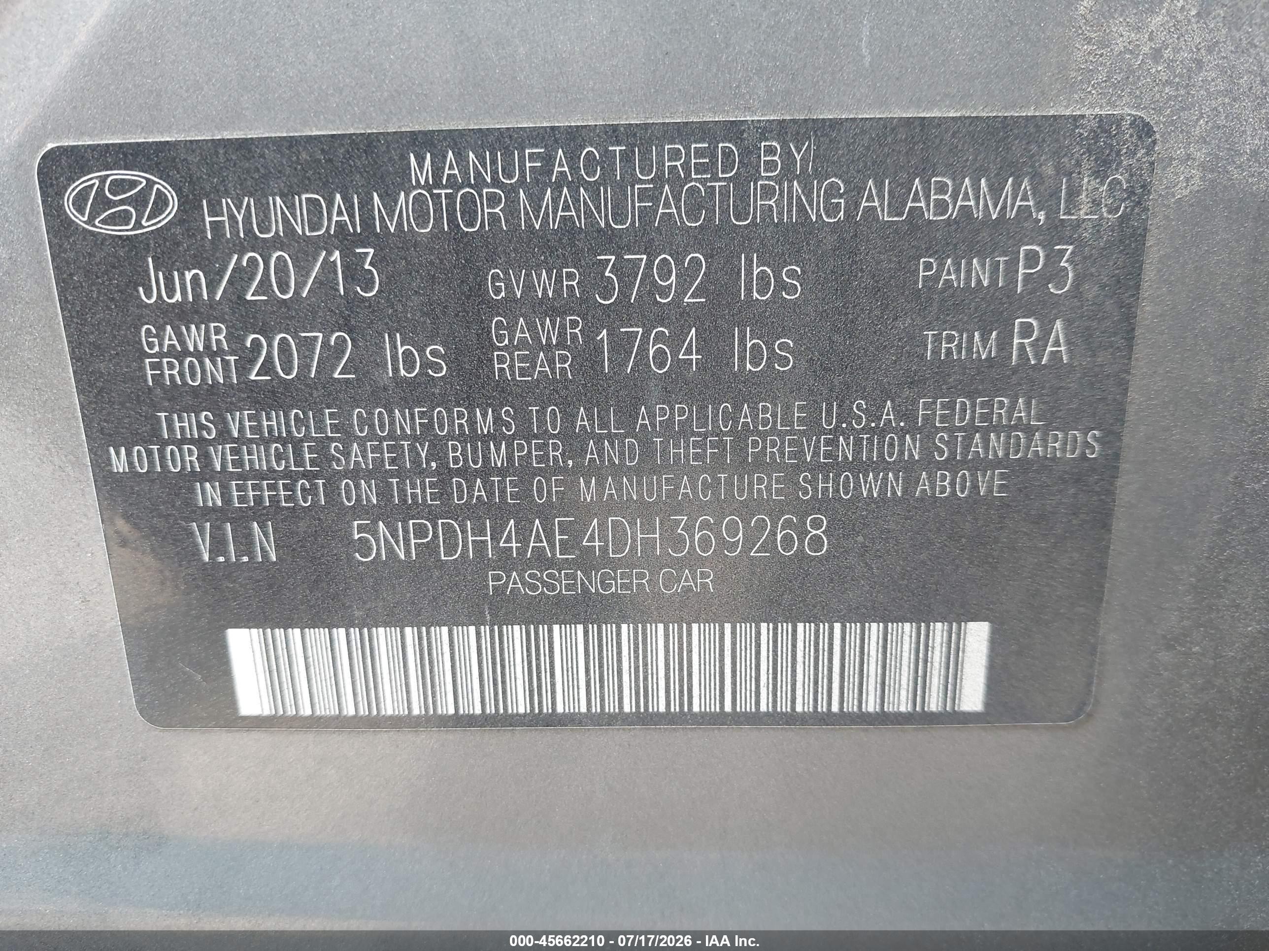 2013 Hyundai Elantra Gls Silver vin: 5NPDH4AE4DH369268