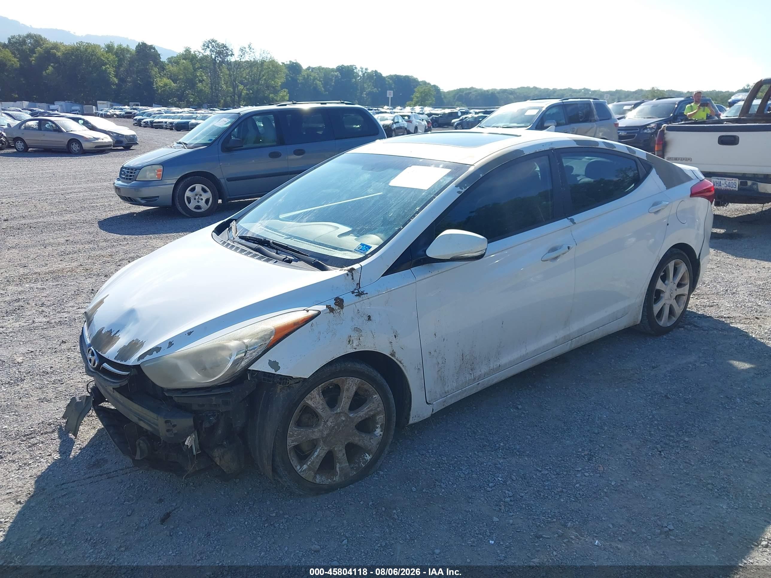 2013 Hyundai Elantra Limited White vin: 5NPDH4AE4DH374082