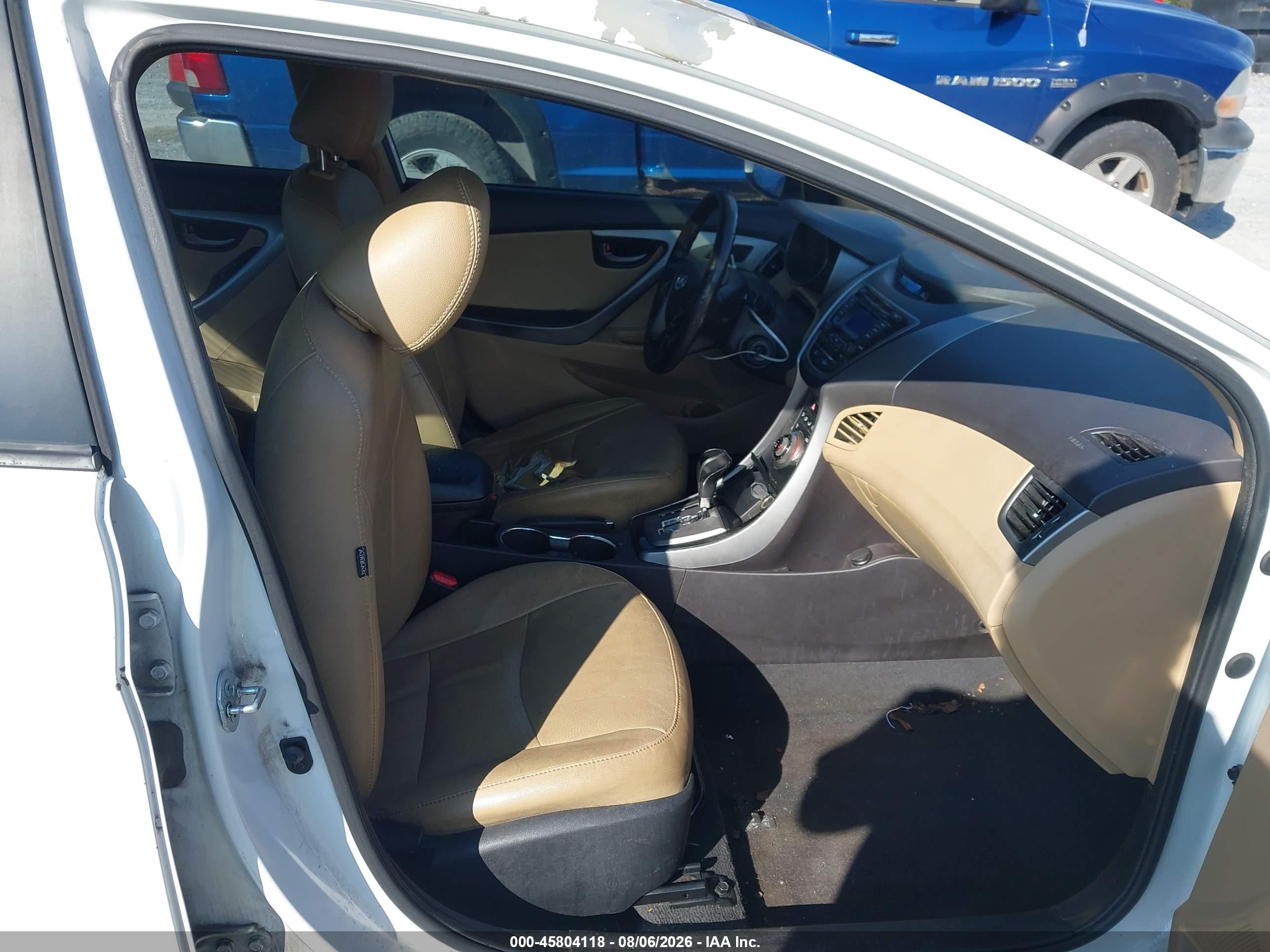 2013 Hyundai Elantra Limited White vin: 5NPDH4AE4DH374082