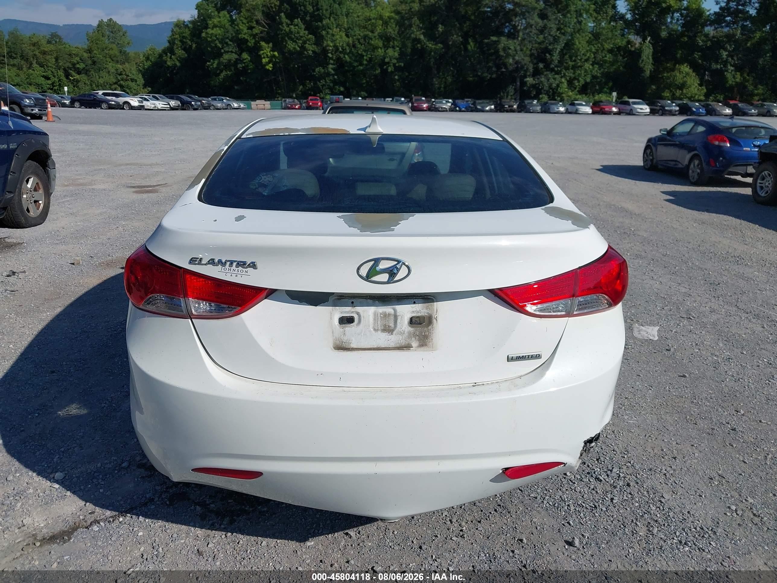 2013 Hyundai Elantra Limited White vin: 5NPDH4AE4DH374082