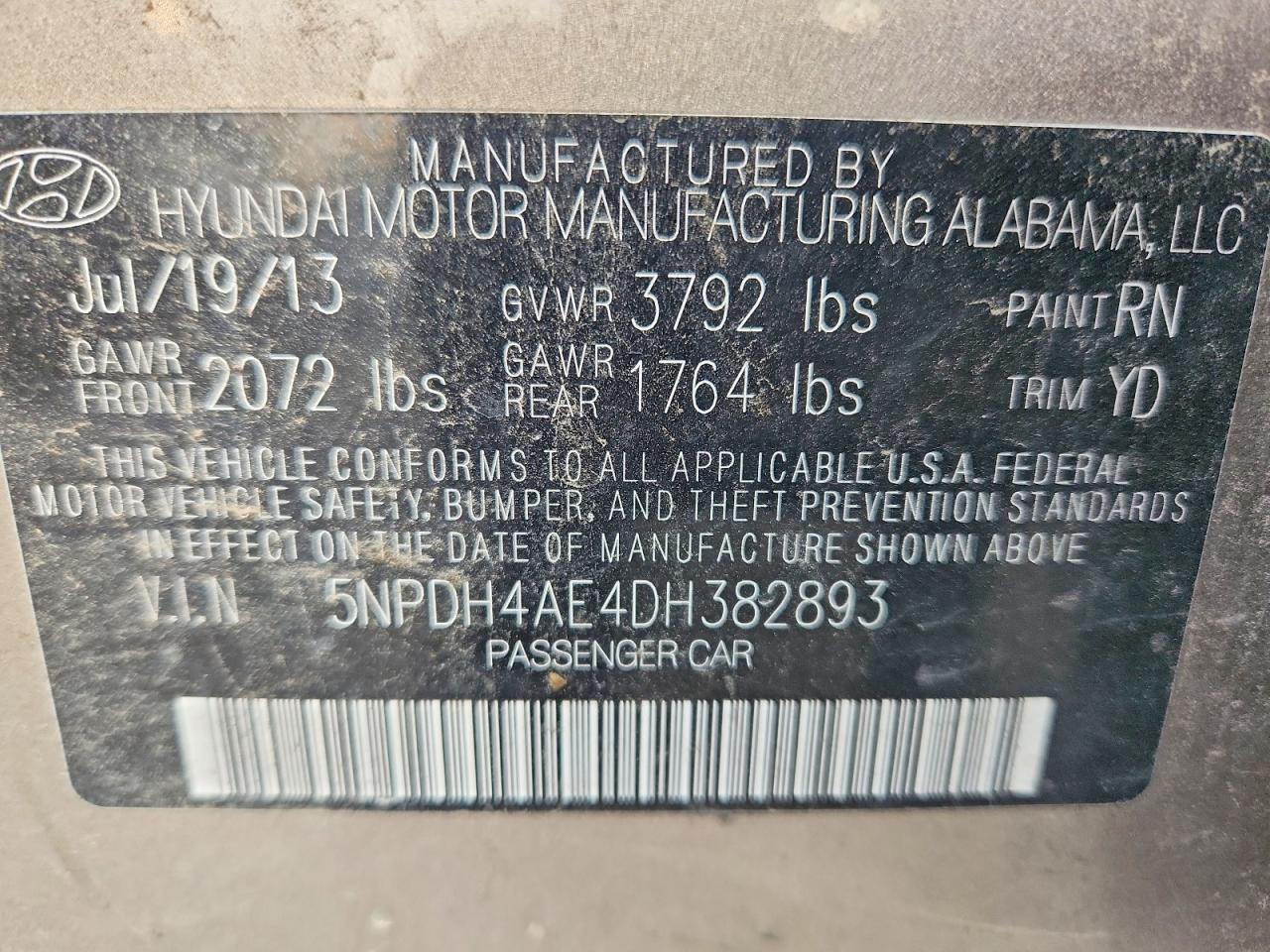 2013 Hyundai Elantra Gls Серебряный vin: 5NPDH4AE4DH382893
