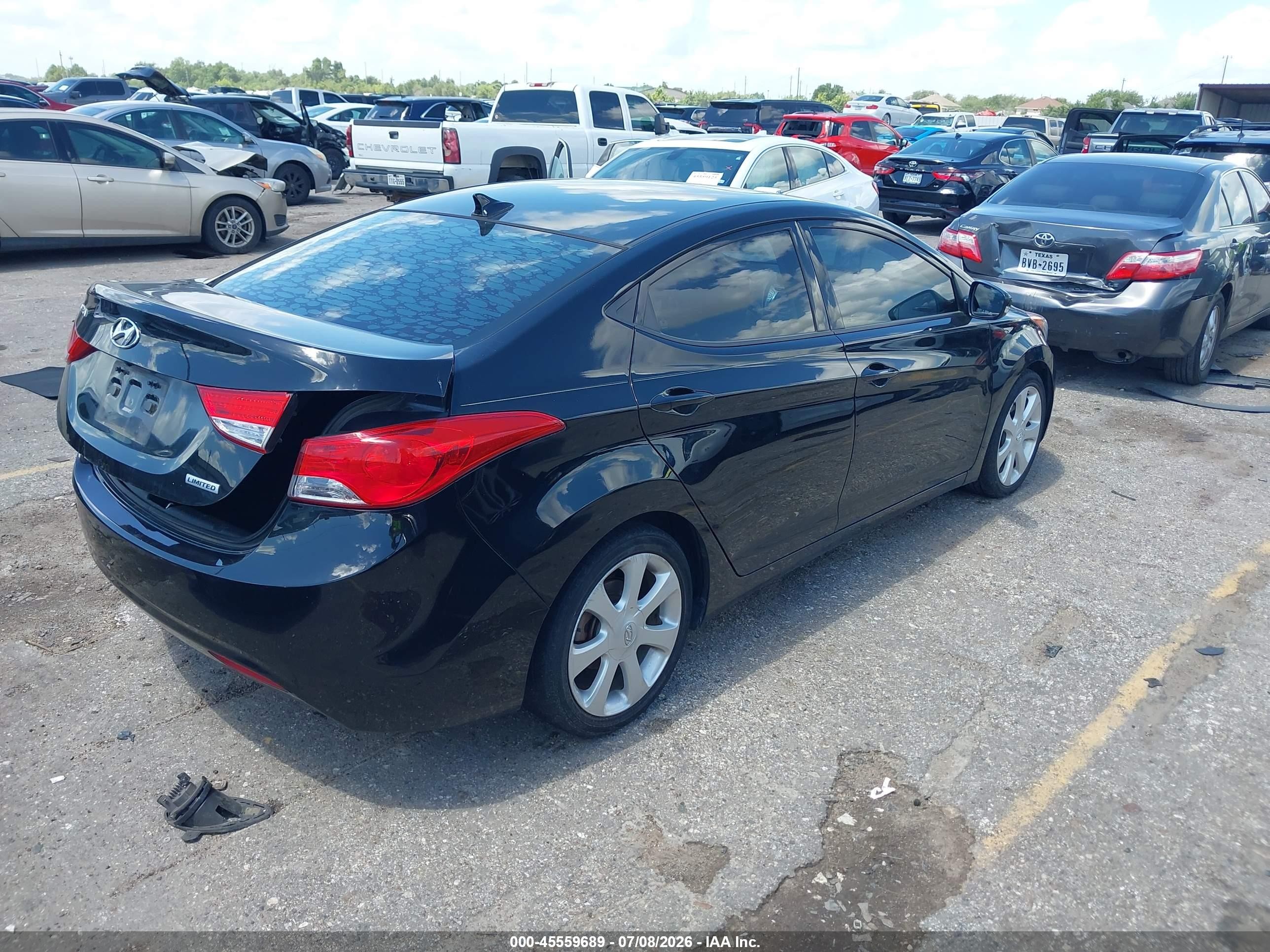2013 Hyundai Elantra Limited Black vin: 5NPDH4AE4DH384384