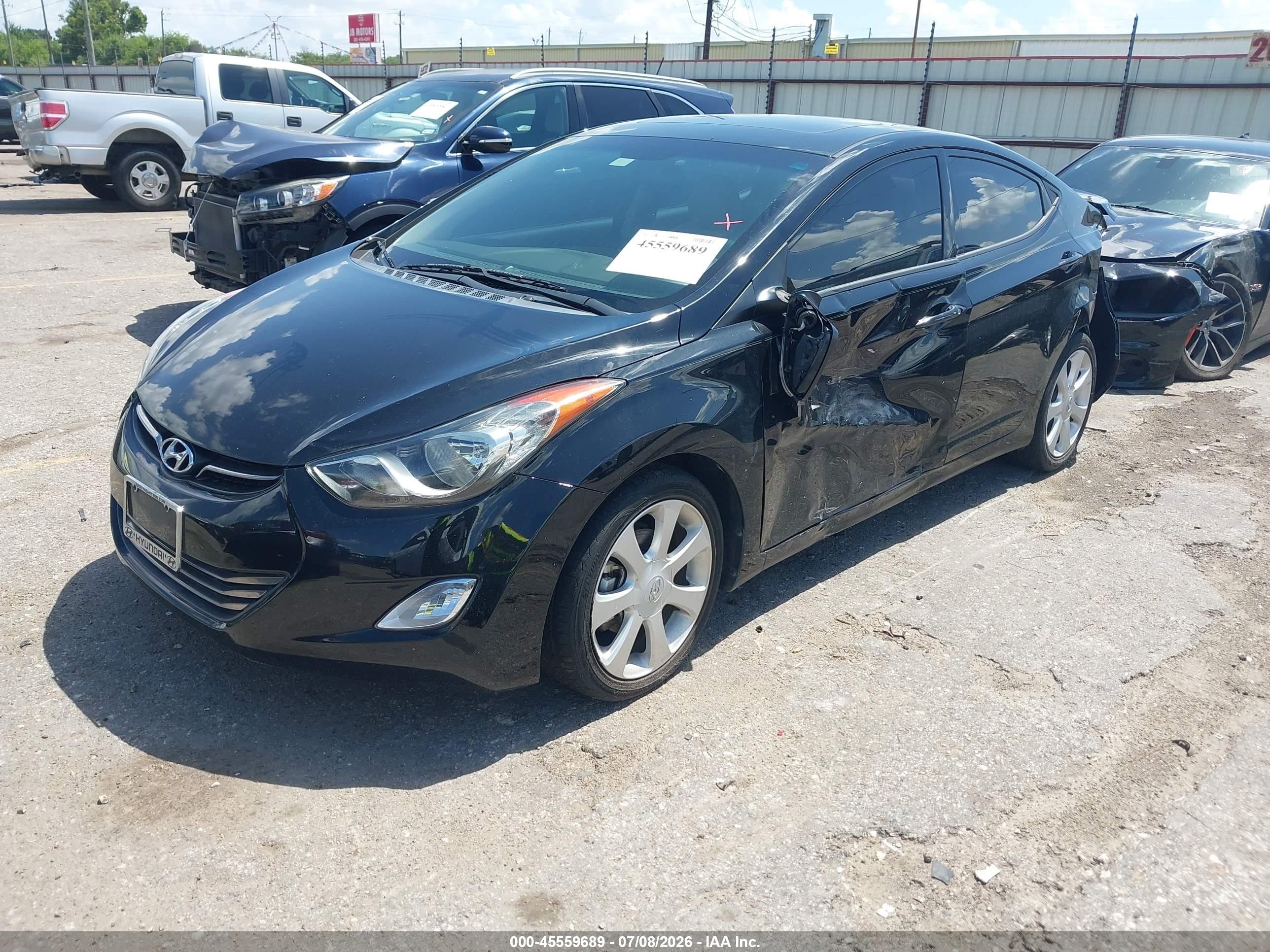 2013 Hyundai Elantra Limited Black vin: 5NPDH4AE4DH384384