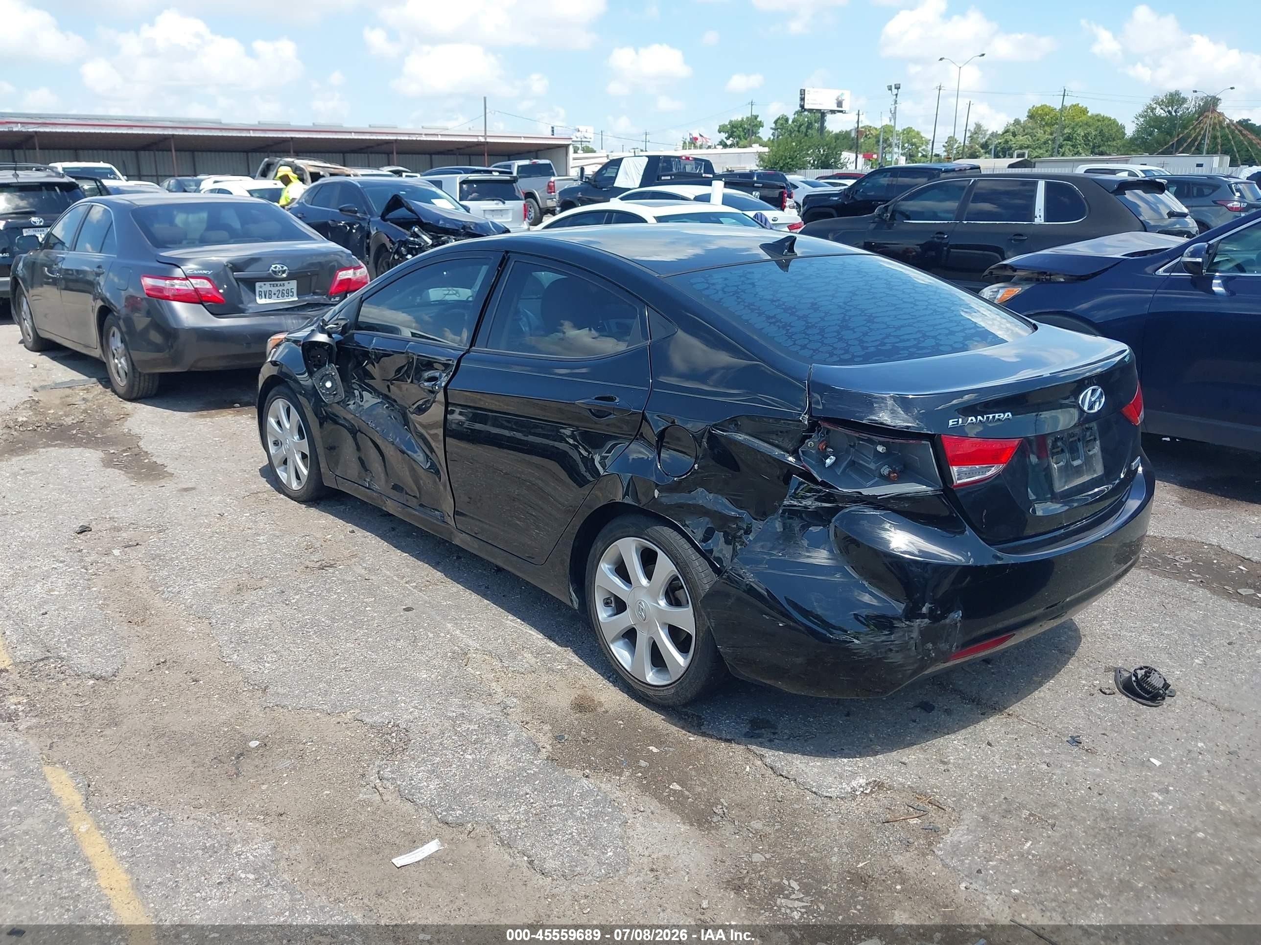 2013 Hyundai Elantra Limited Black vin: 5NPDH4AE4DH384384