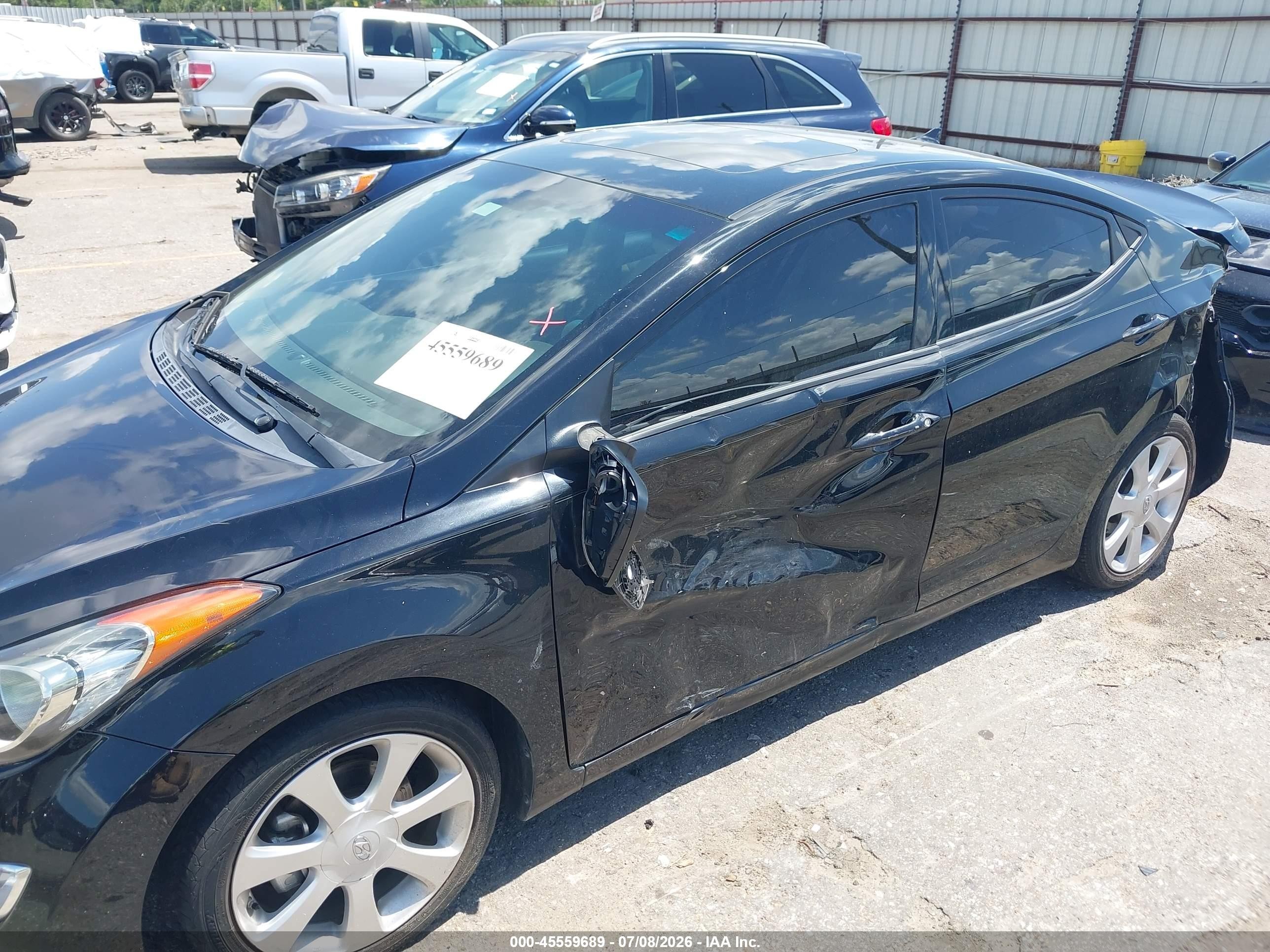 2013 Hyundai Elantra Limited Black vin: 5NPDH4AE4DH384384