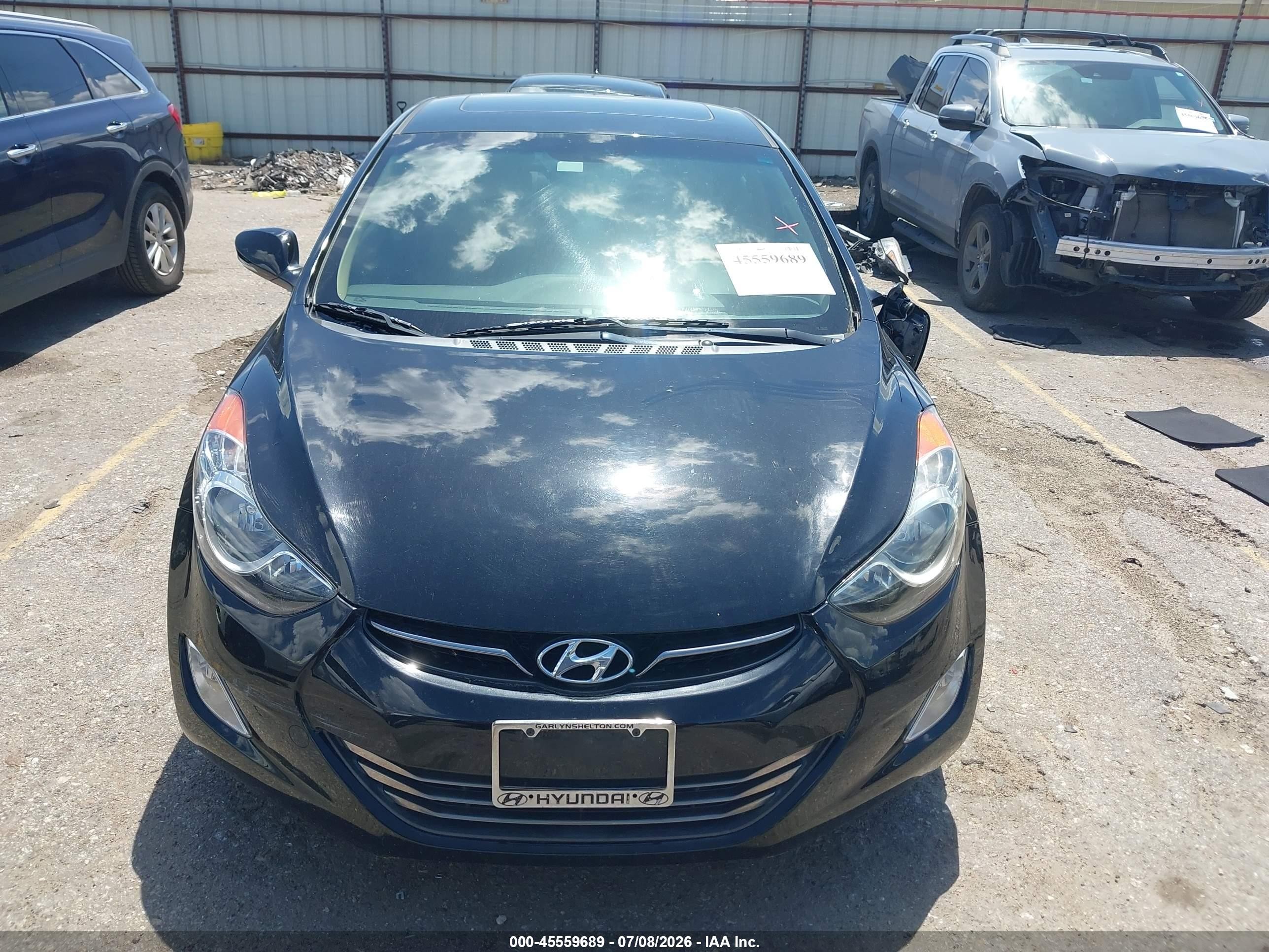2013 Hyundai Elantra Limited Black vin: 5NPDH4AE4DH384384