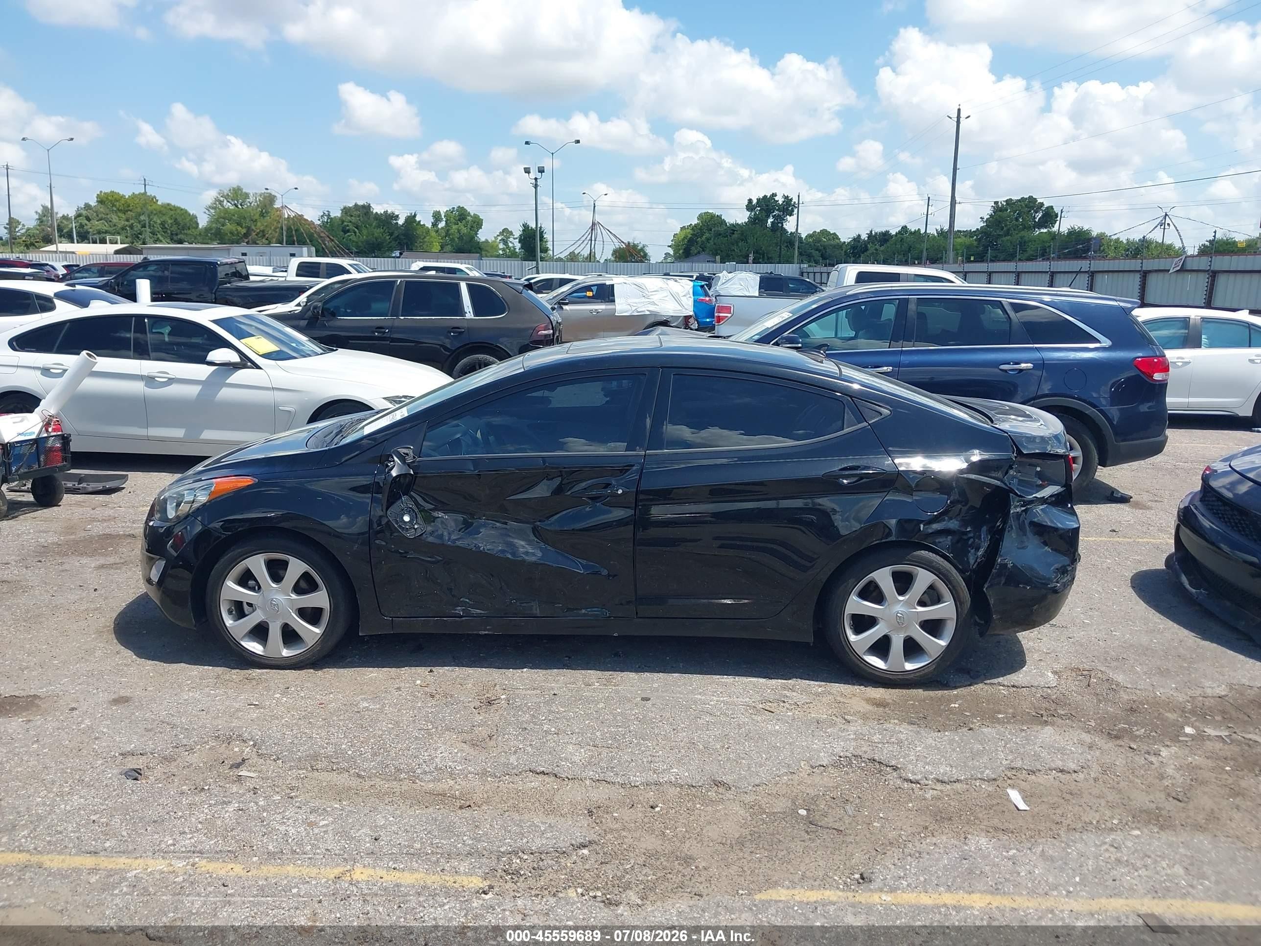 2013 Hyundai Elantra Limited Black vin: 5NPDH4AE4DH384384