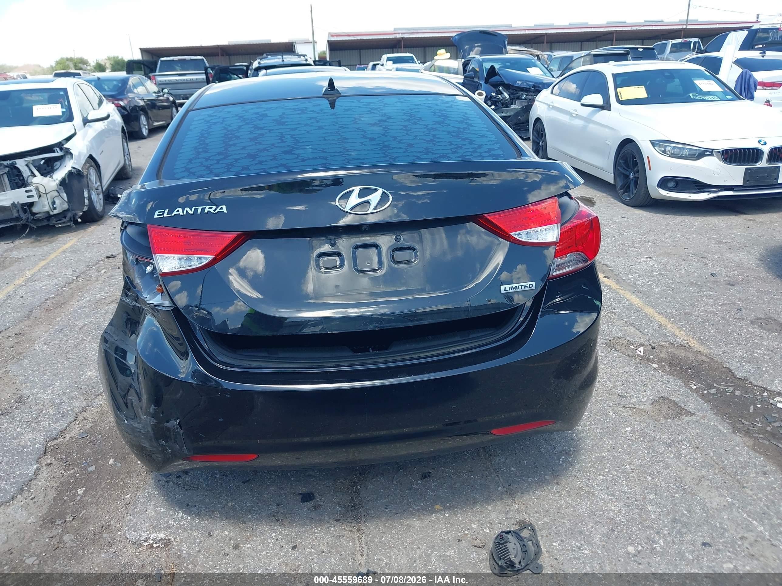 2013 Hyundai Elantra Limited Black vin: 5NPDH4AE4DH384384