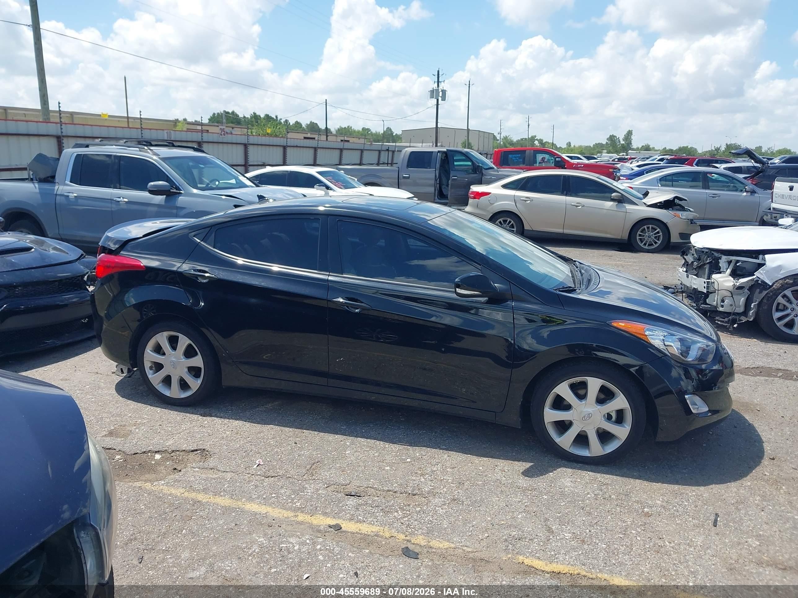 2013 Hyundai Elantra Limited Black vin: 5NPDH4AE4DH384384