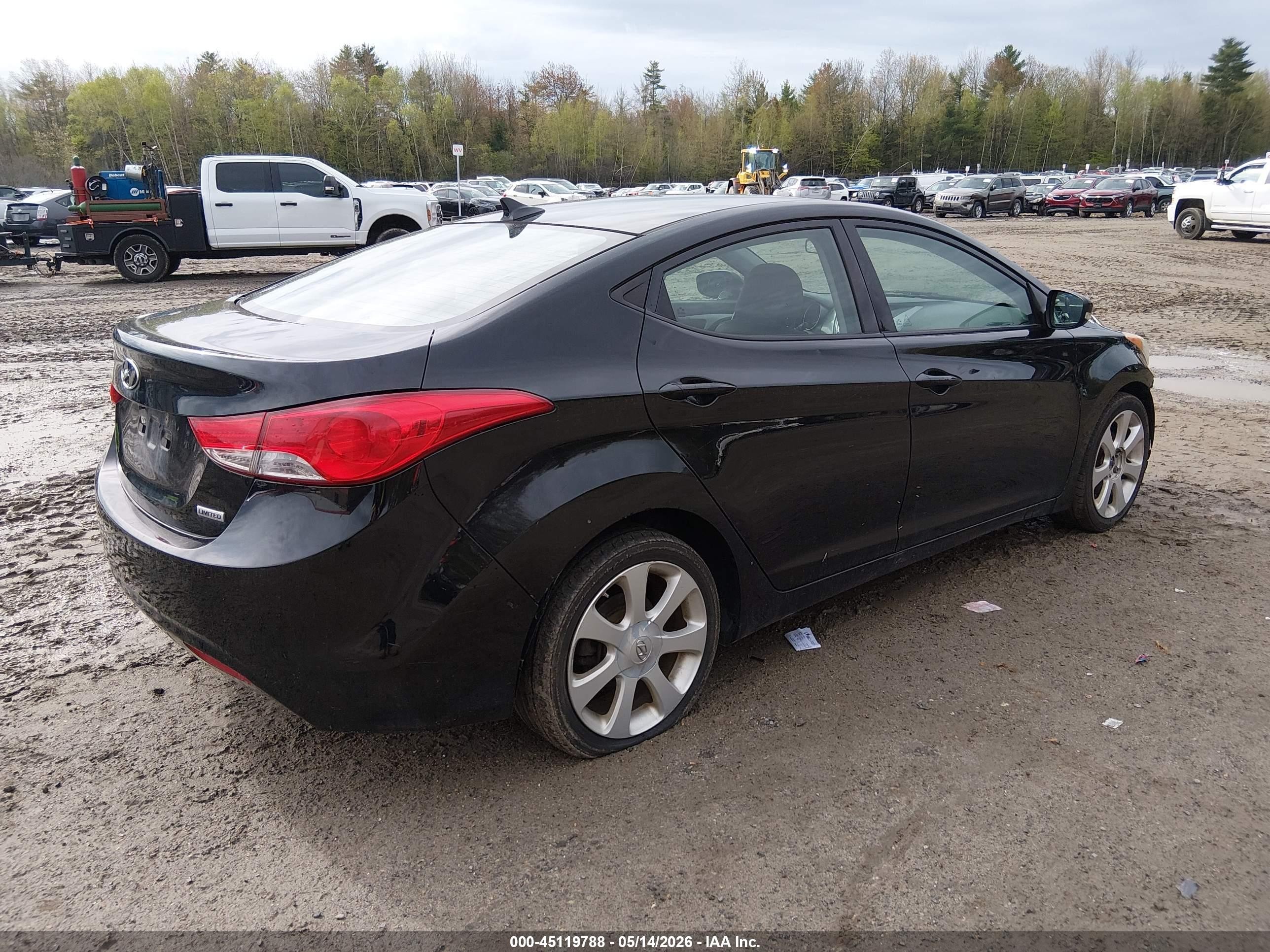 2013 Hyundai Elantra Limited Black vin: 5NPDH4AE4DH386300