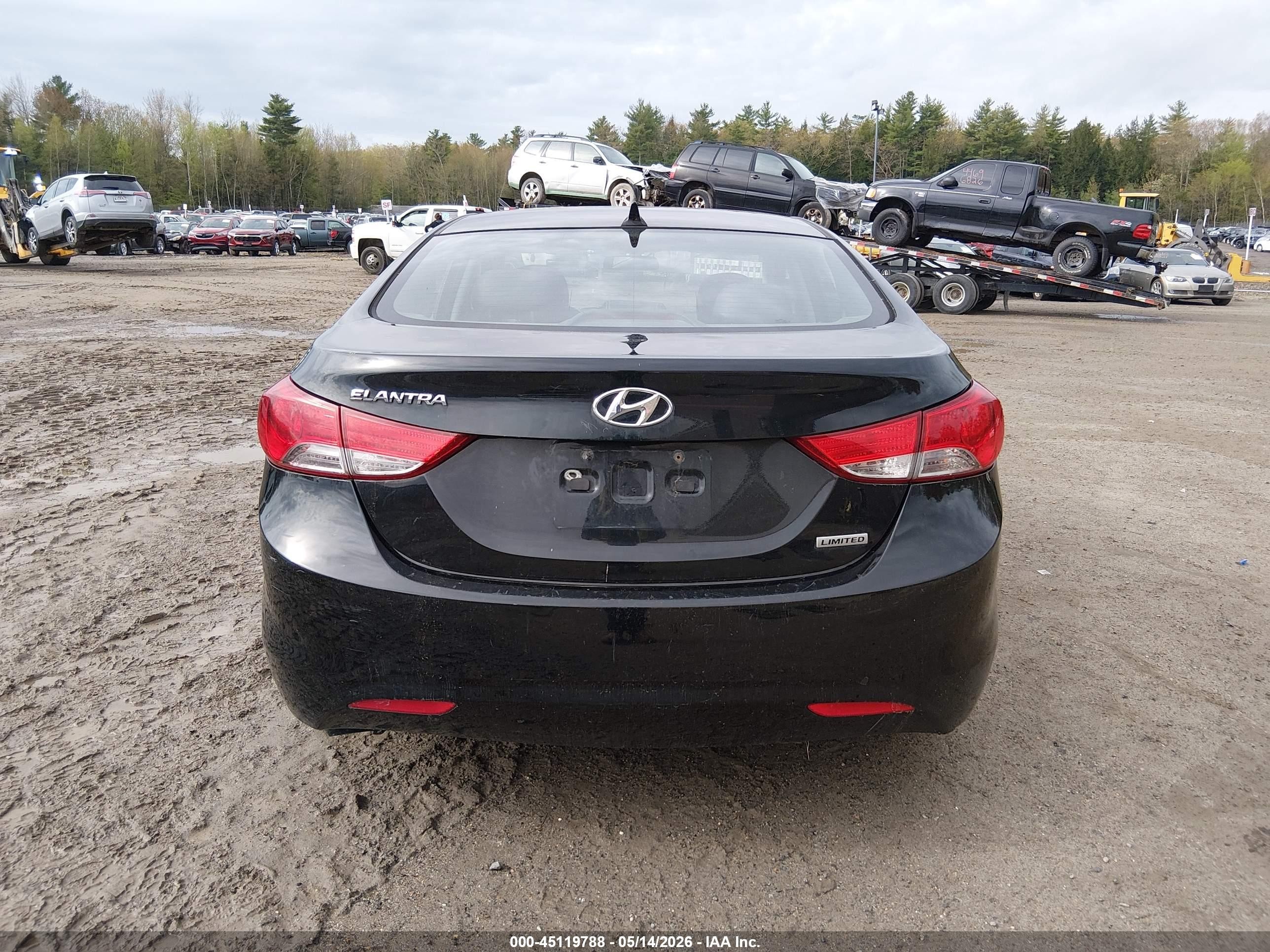2013 Hyundai Elantra Limited Black vin: 5NPDH4AE4DH386300