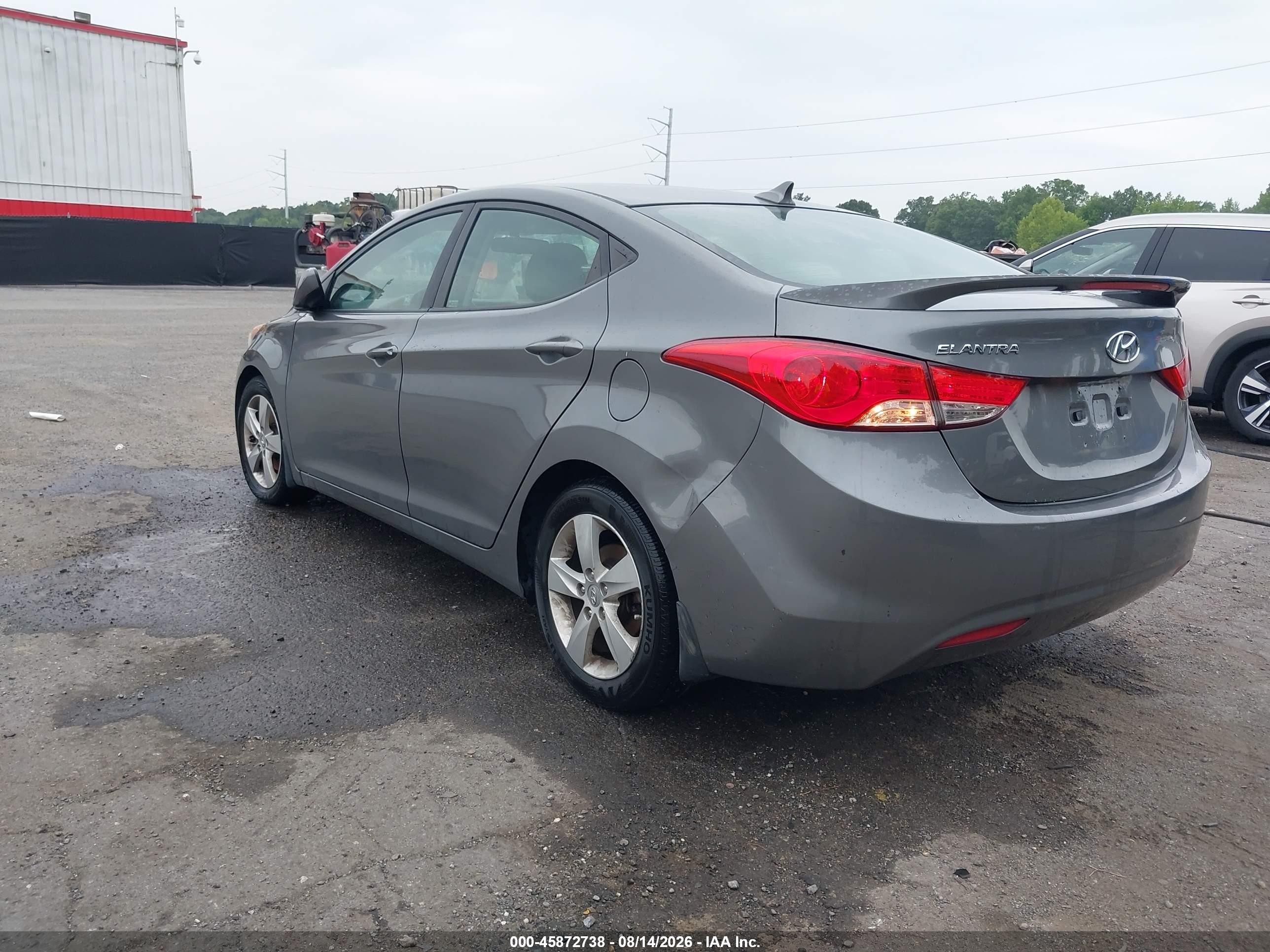 2013 Hyundai Elantra Gls Gray vin: 5NPDH4AE4DH390816