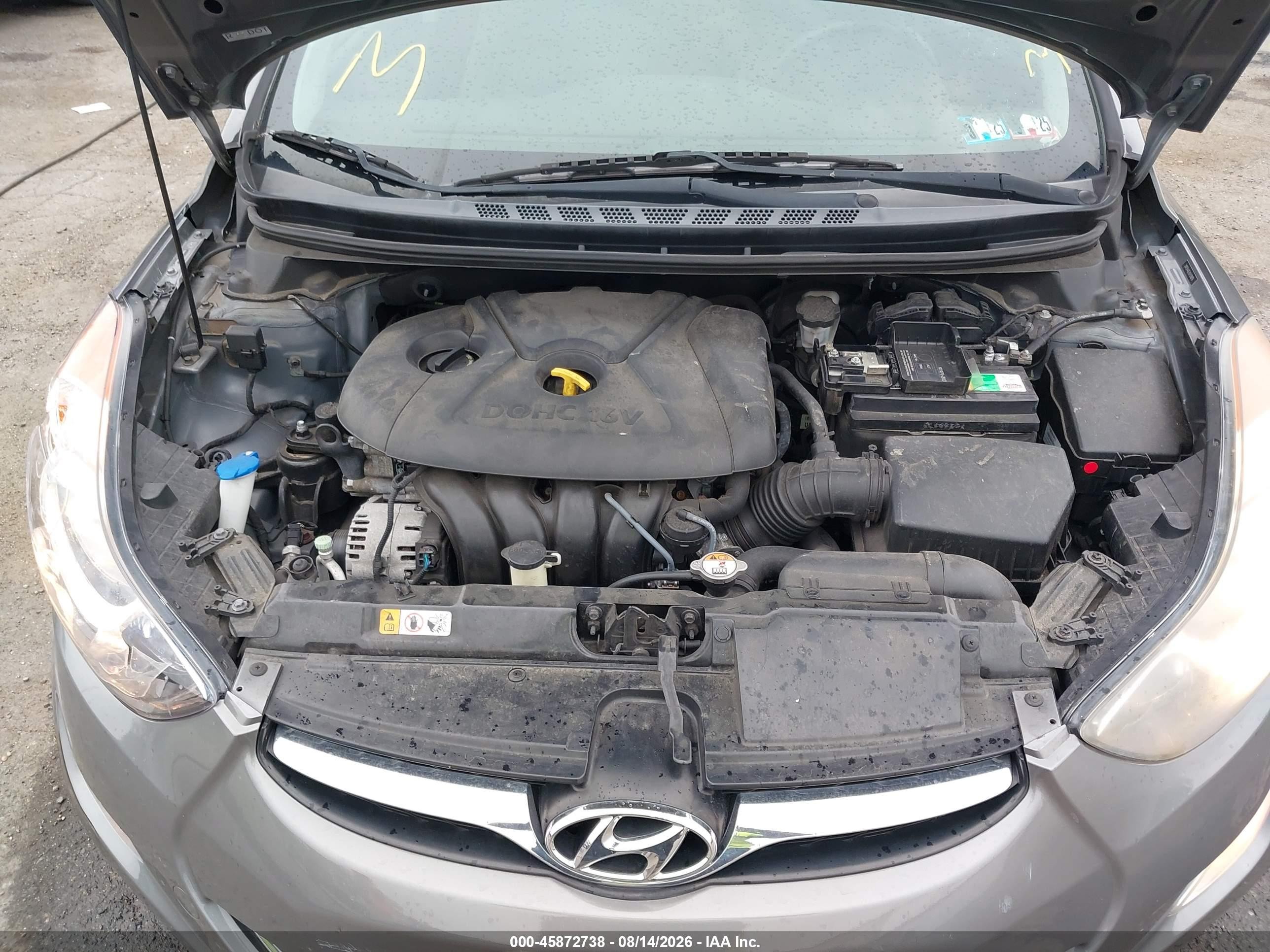 2013 Hyundai Elantra Gls Gray vin: 5NPDH4AE4DH390816