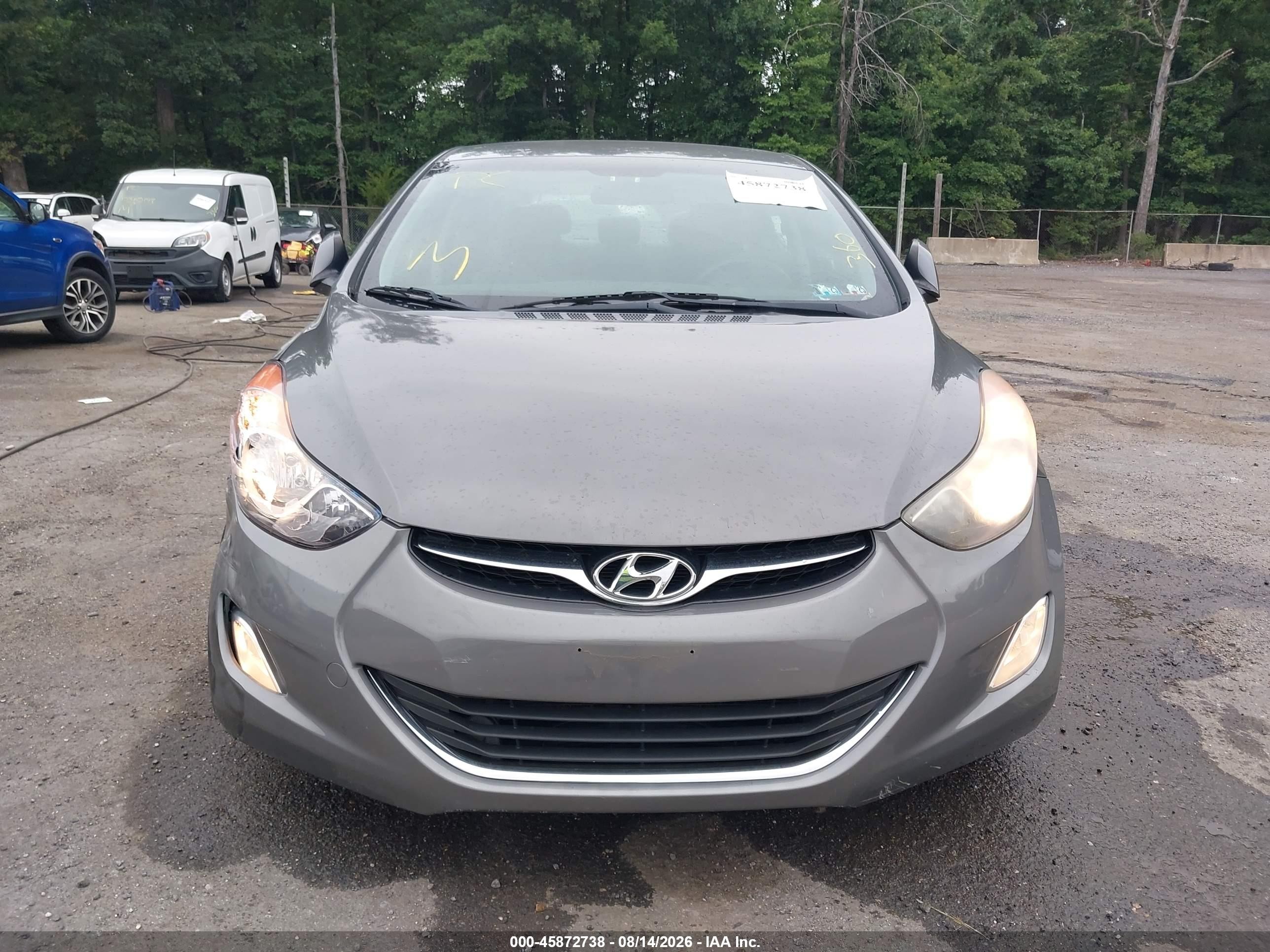 2013 Hyundai Elantra Gls Gray vin: 5NPDH4AE4DH390816