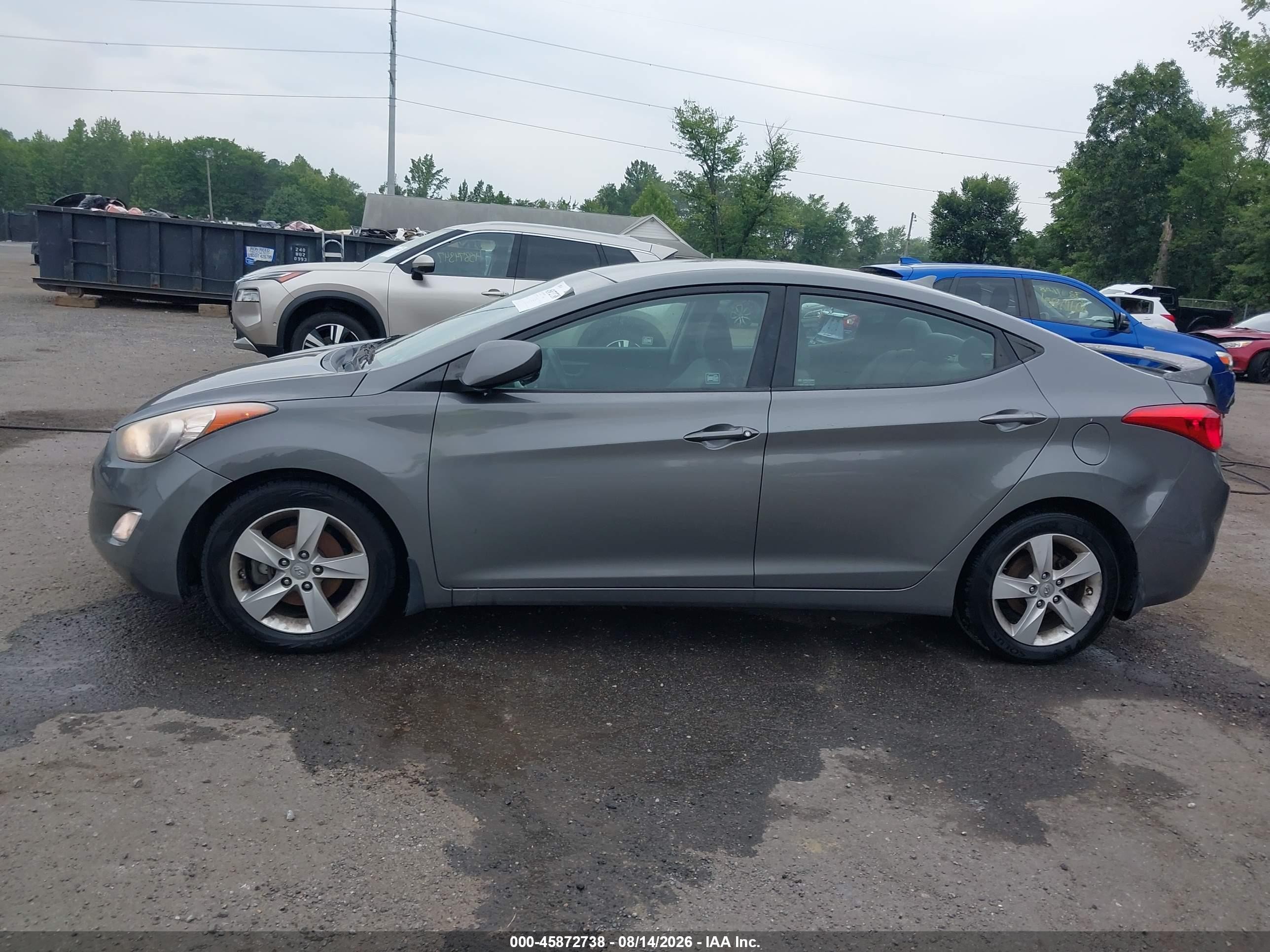 2013 Hyundai Elantra Gls Gray vin: 5NPDH4AE4DH390816