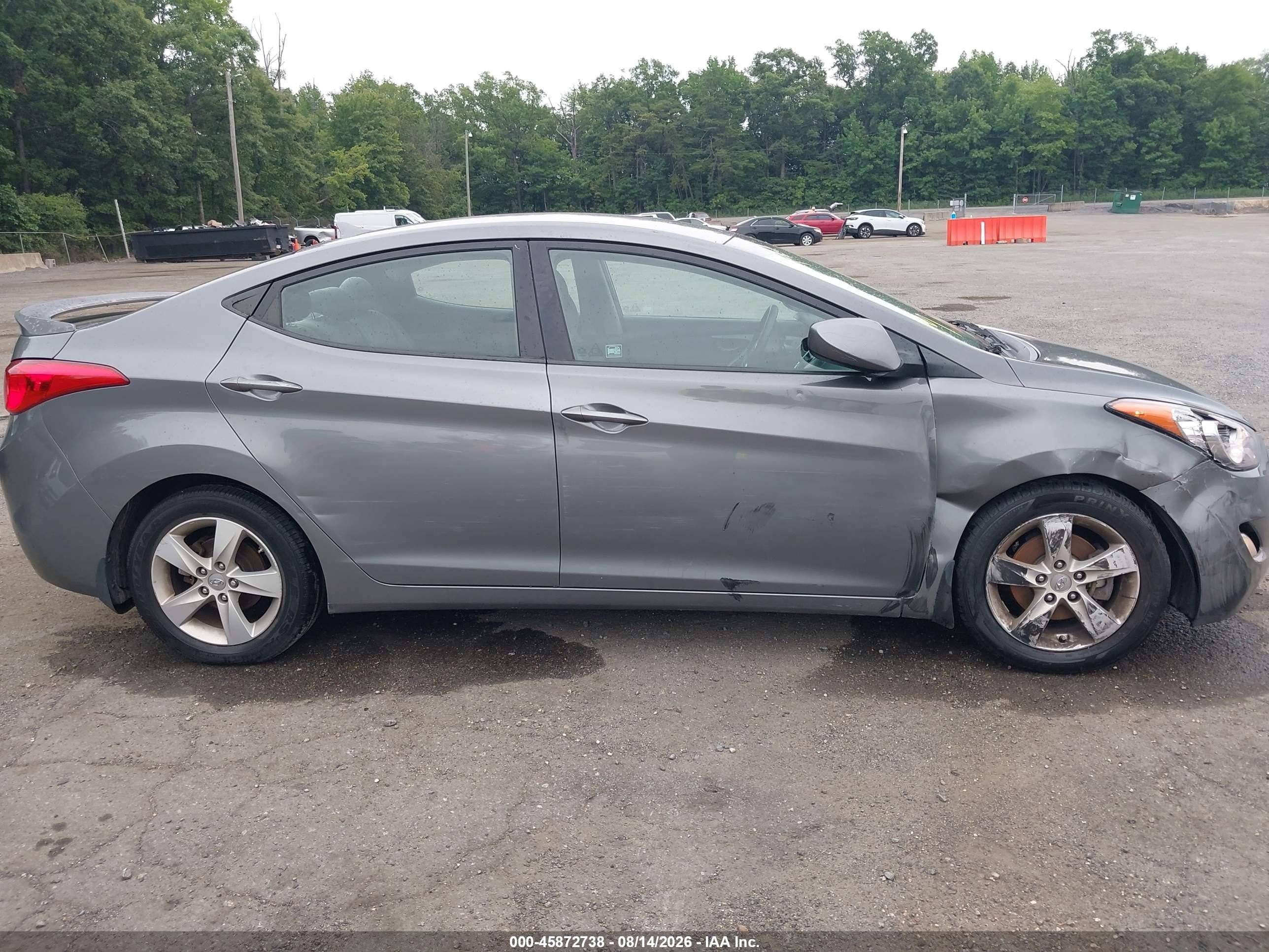 2013 Hyundai Elantra Gls Gray vin: 5NPDH4AE4DH390816