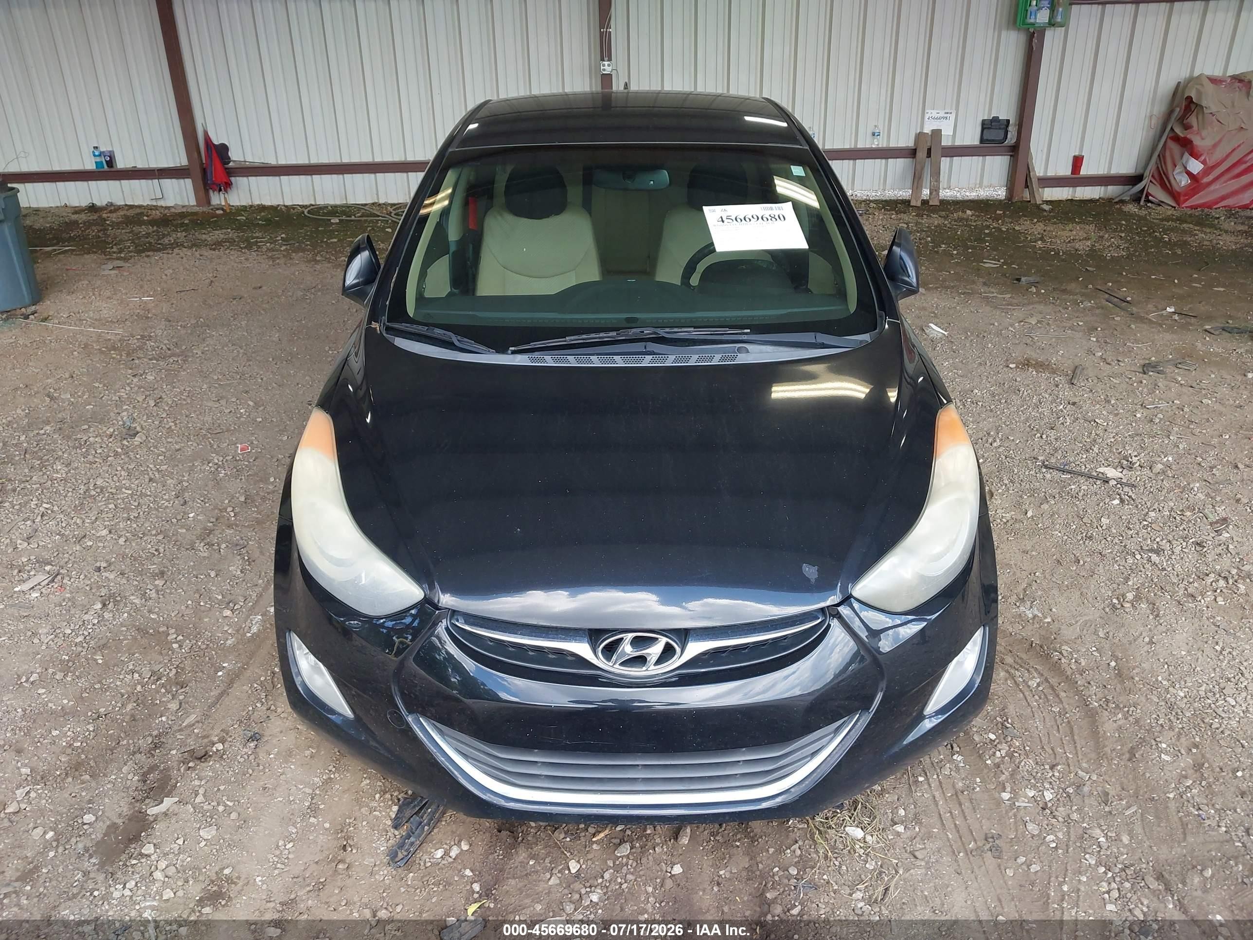 2013 Hyundai Elantra Gls Black vin: 5NPDH4AE4DH398298