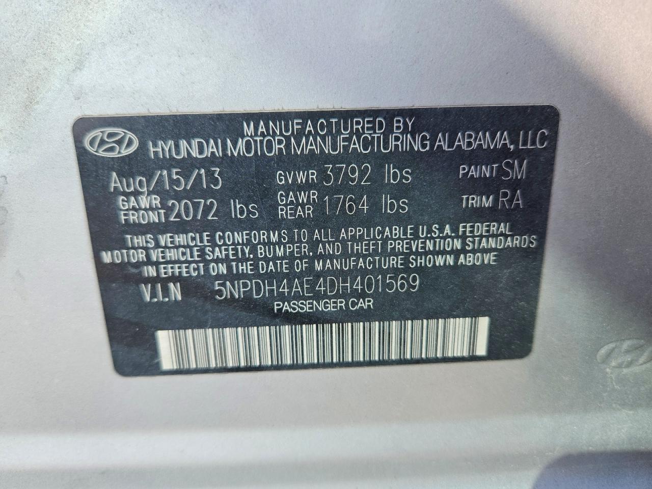 2013 Hyundai Elantra Gls Silver vin: 5NPDH4AE4DH401569