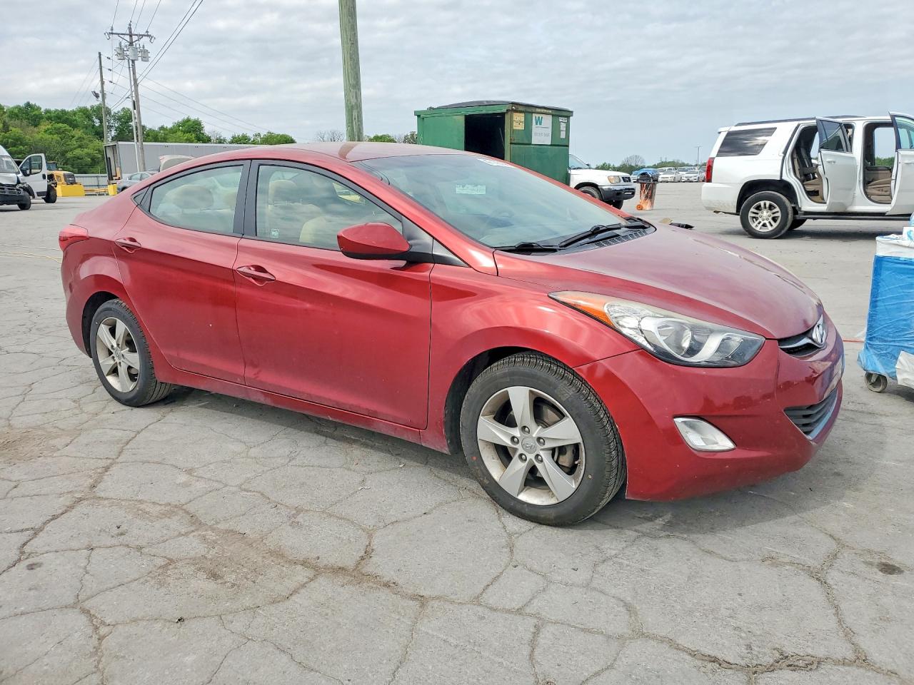 2013 Hyundai Elantra Gls Red vin: 5NPDH4AE4DH407226