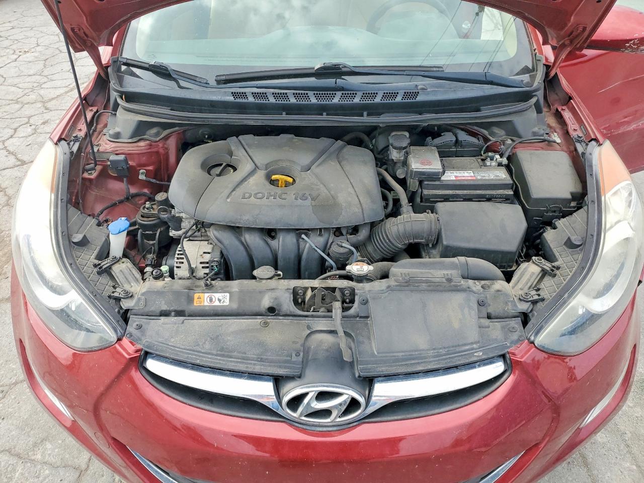 2013 Hyundai Elantra Gls Red vin: 5NPDH4AE4DH407226