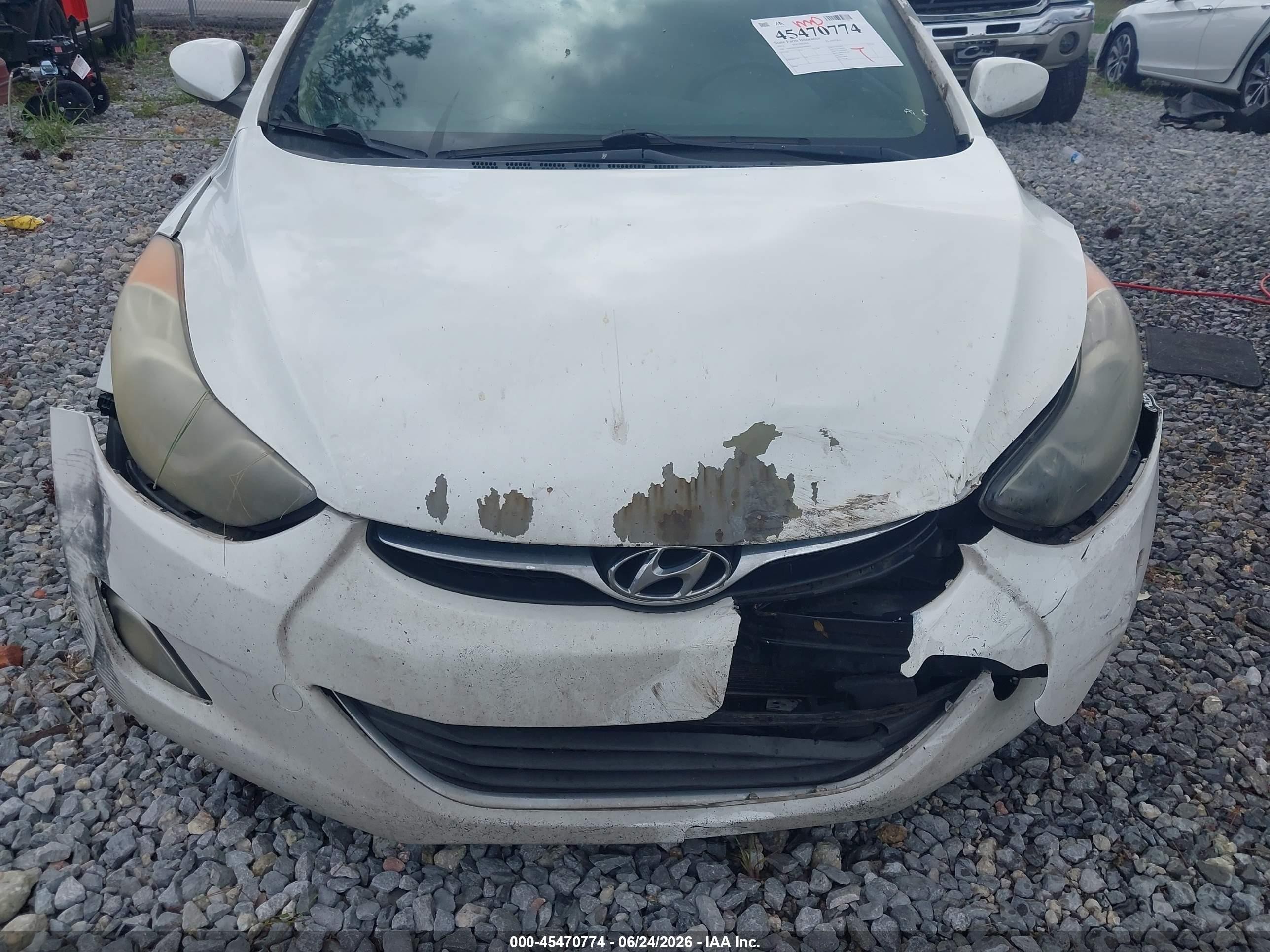 2013 Hyundai Elantra Gls White vin: 5NPDH4AE4DH409414